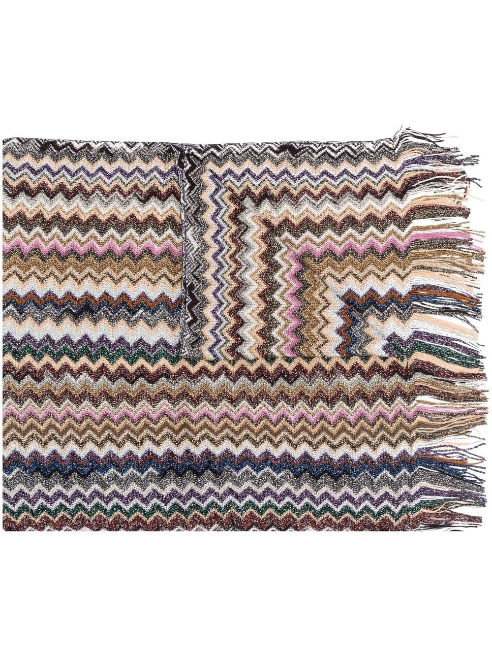 zigzag-pattern scarf - 1