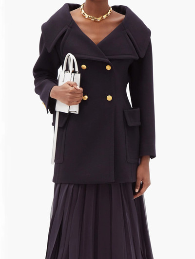 Valentino Exaggerated-lapels double-breasted wool peacoat outlook