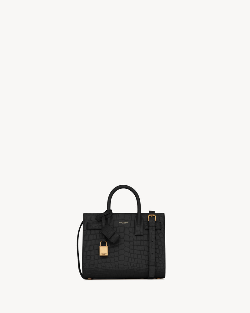 SAC DE JOUR NANO IN MATTE CROCODILE EMBOSSED LEATHER 1