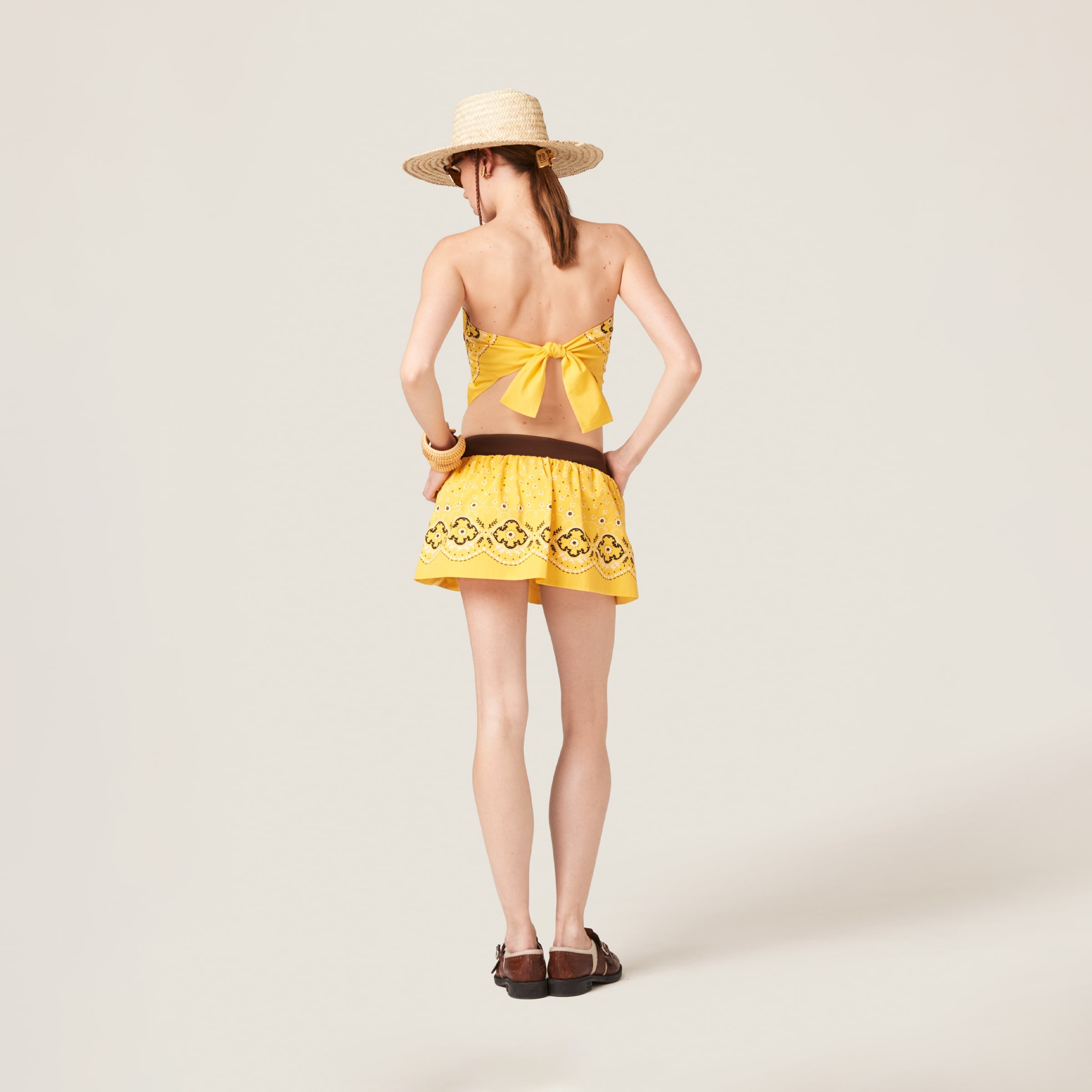 Printed poplin miniskirt - 3