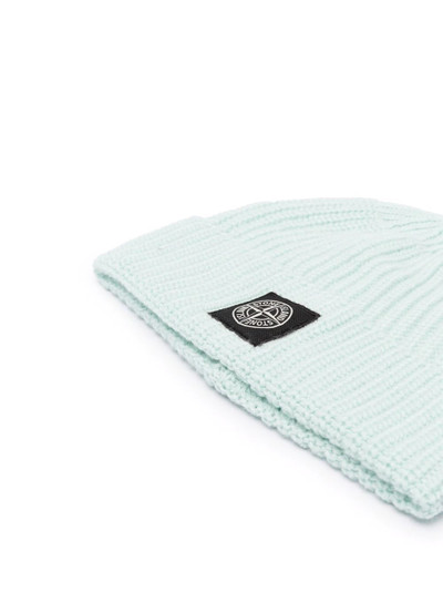 Stone Island logo-patch wool beanie outlook