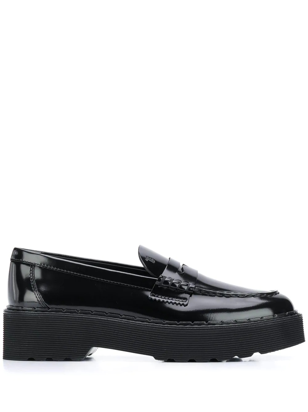 platform leather loafers - 1