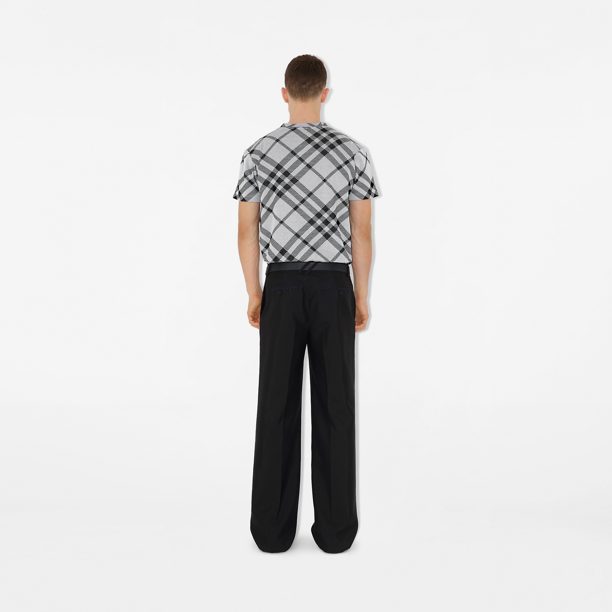 Check Cotton Blend T-shirt - 4