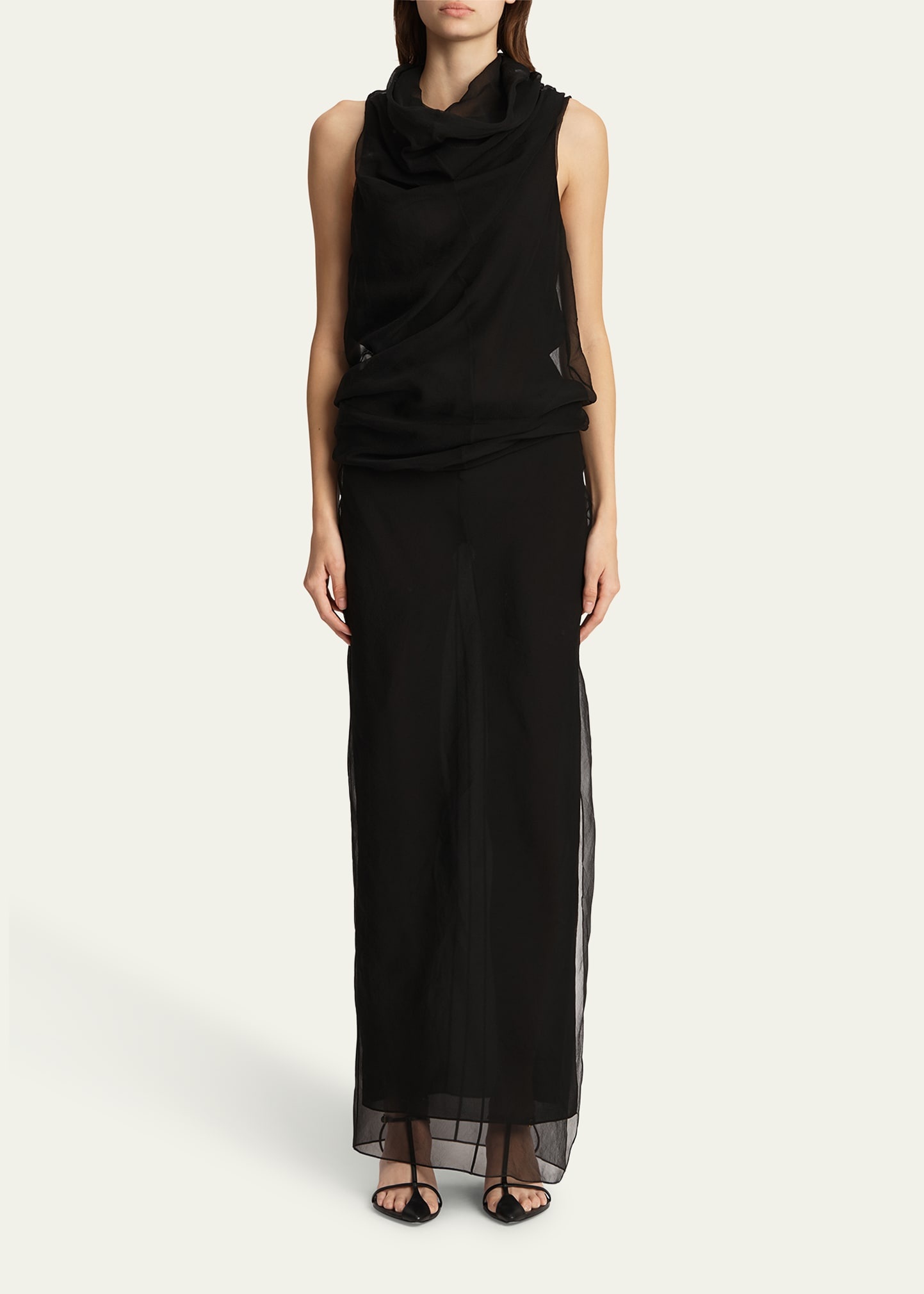 Jeanty Long Silk Gauze Dress - 4
