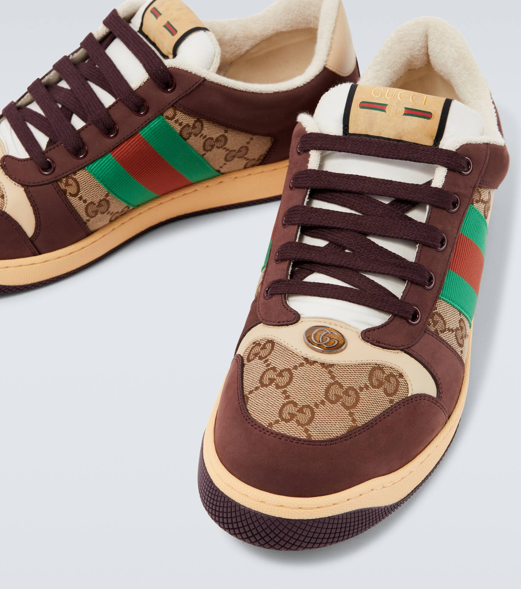 Screener GG Canvas and suede sneakers - 3