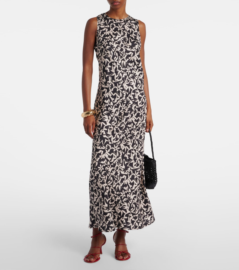 ASCENO Valencia printed silk twill maxi dress outlook