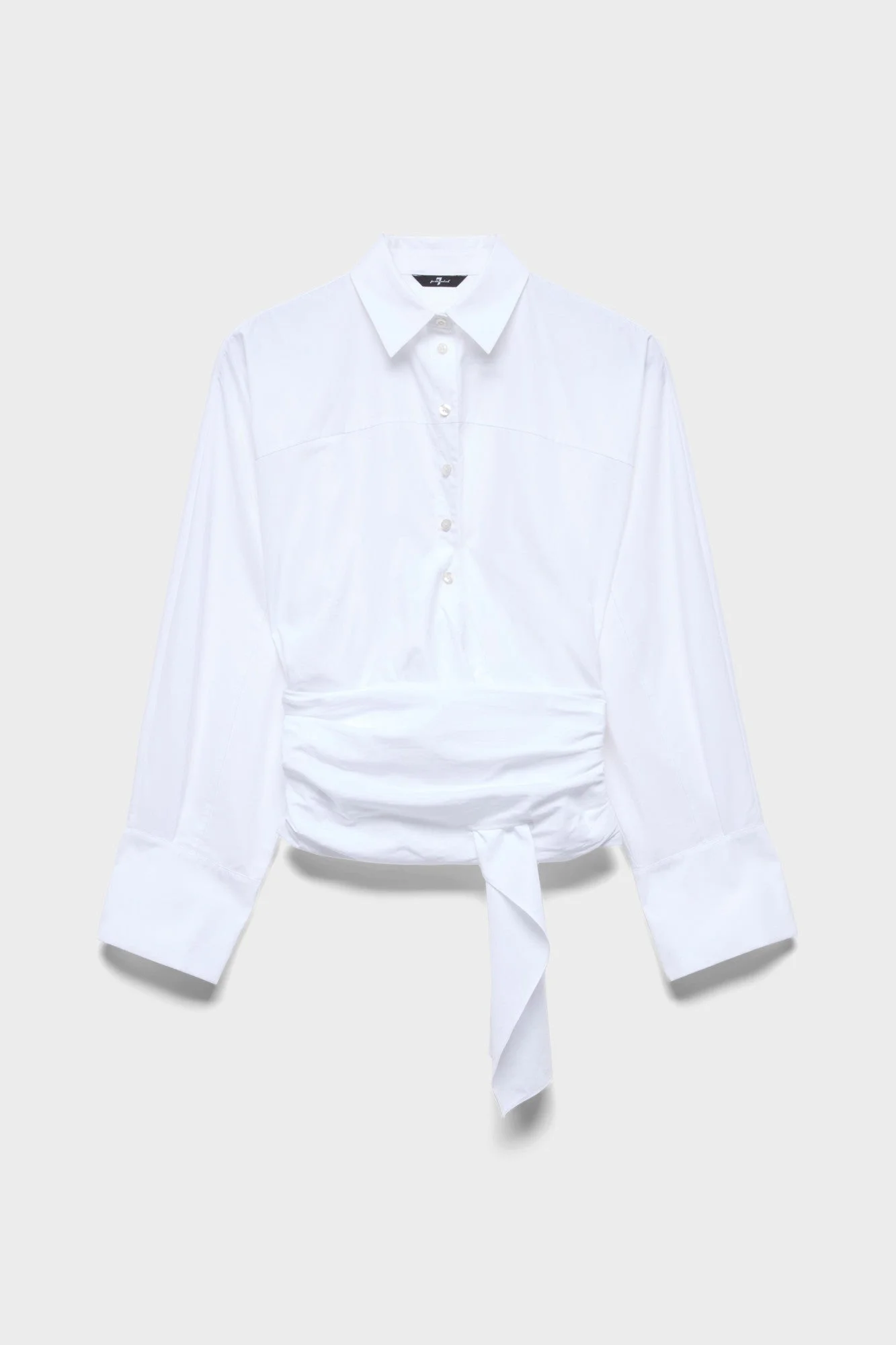 WAIST TIE SHIRT in Poplin Optical White - 1