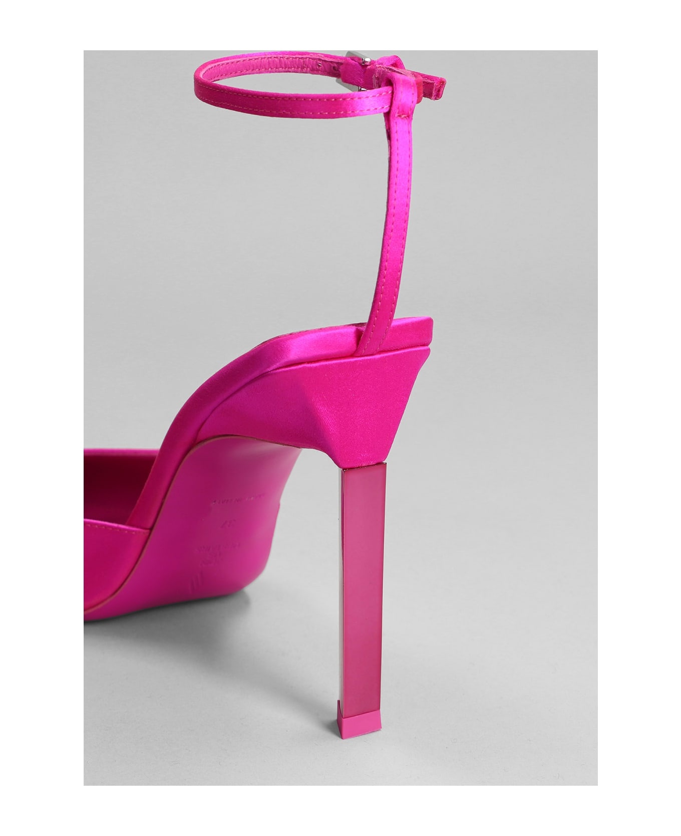 Perine Pumps In Fuxia Satin - 5