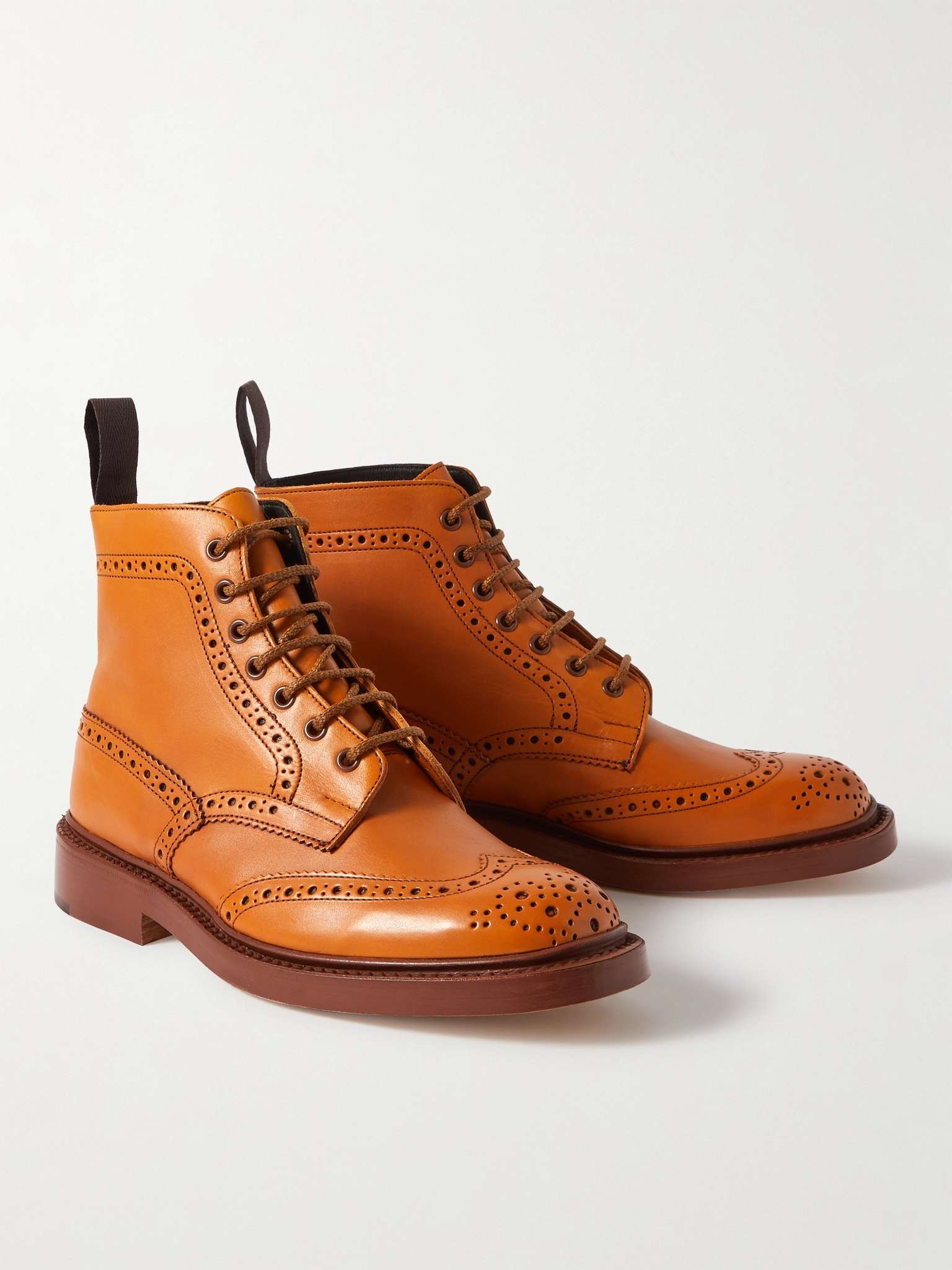 Stow Leather Brogue Boots - 4