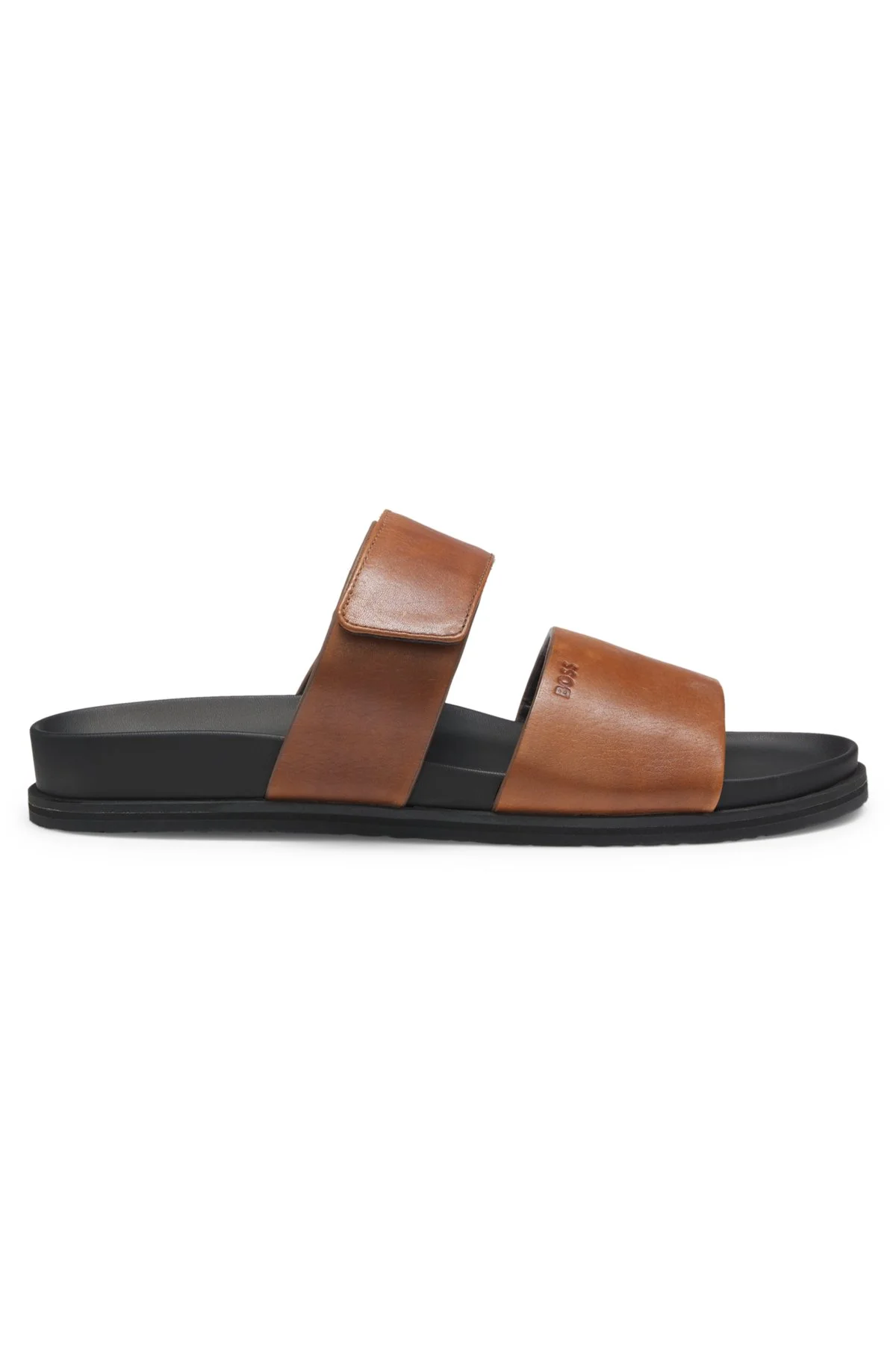 LEATHER SLIDES WITH RIPTAPE STRAP - 1