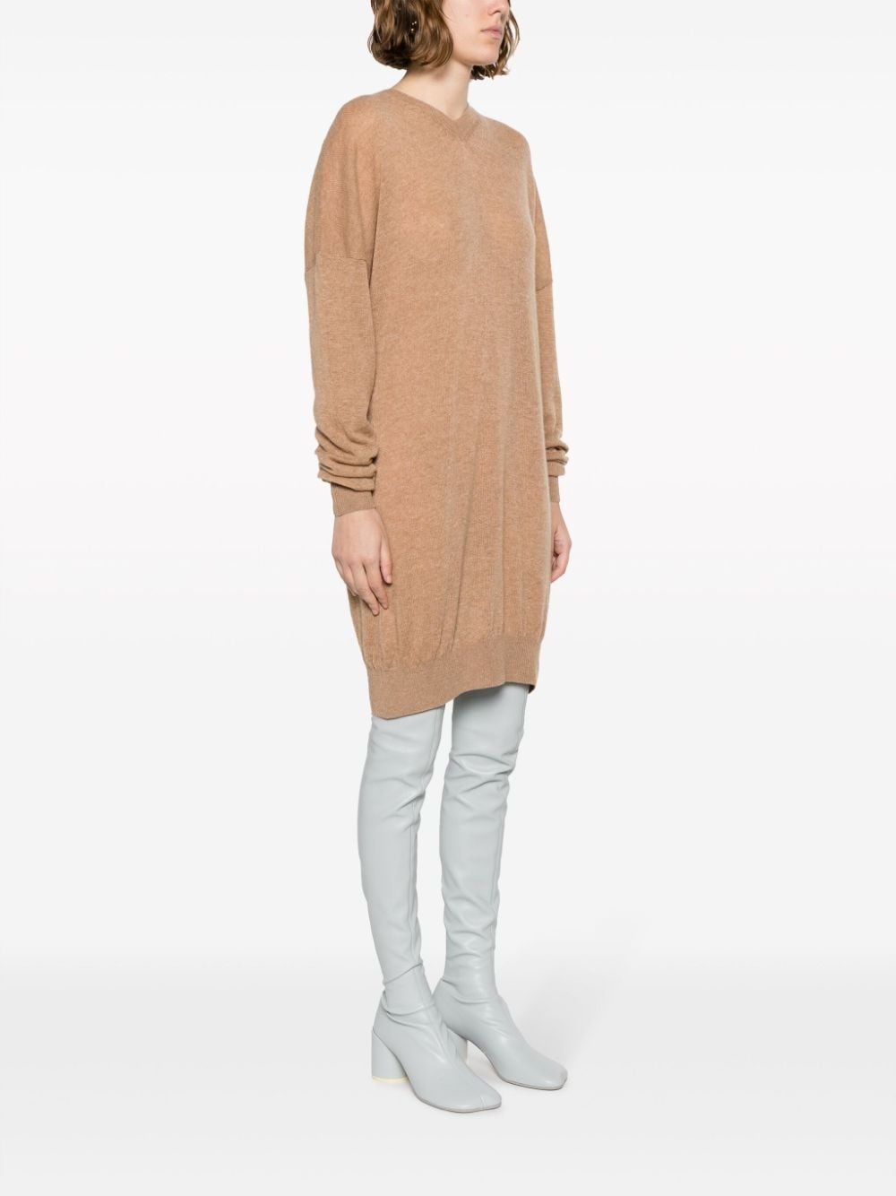 fine-knit V-neck jumper - 3