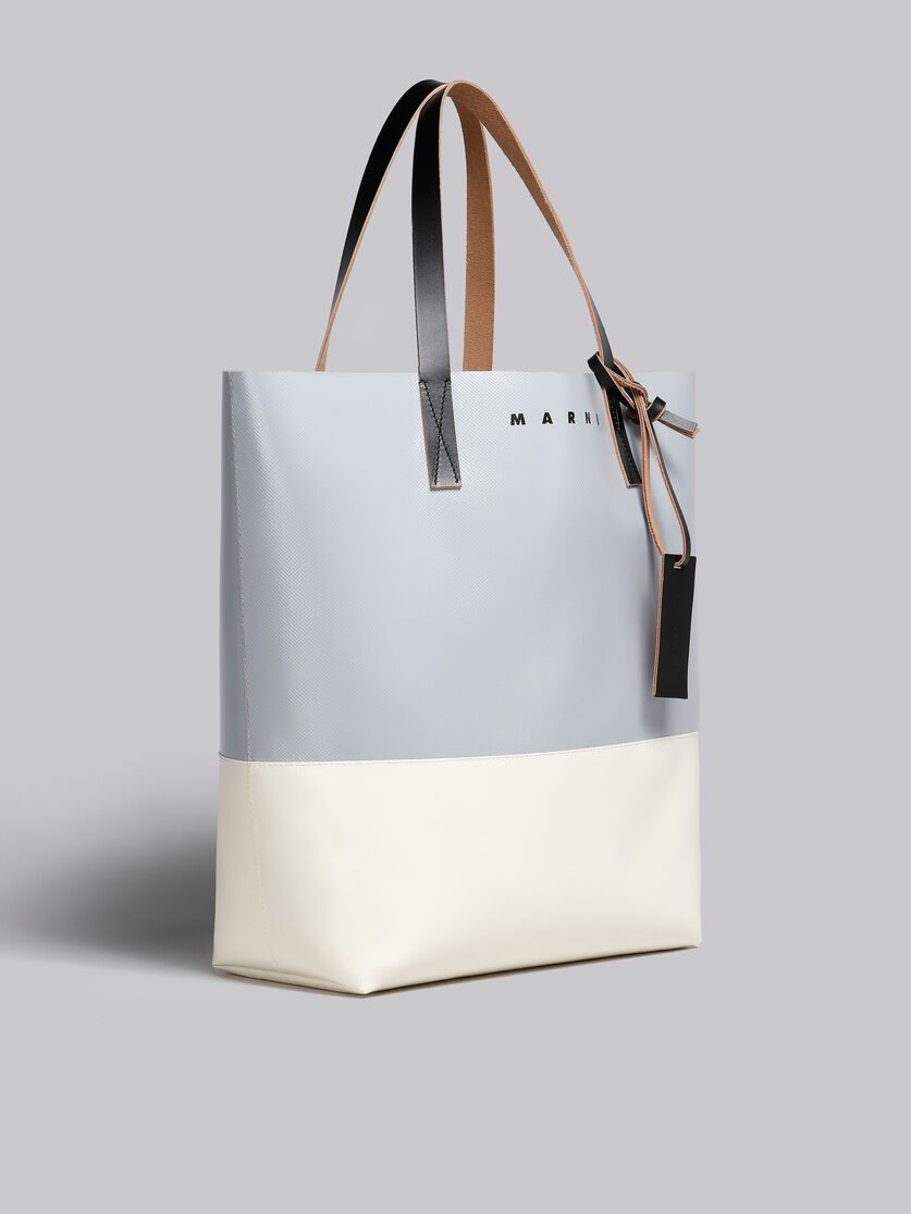 SILVER AND BEIGE TRIBECA SHOPPING BAG - 5