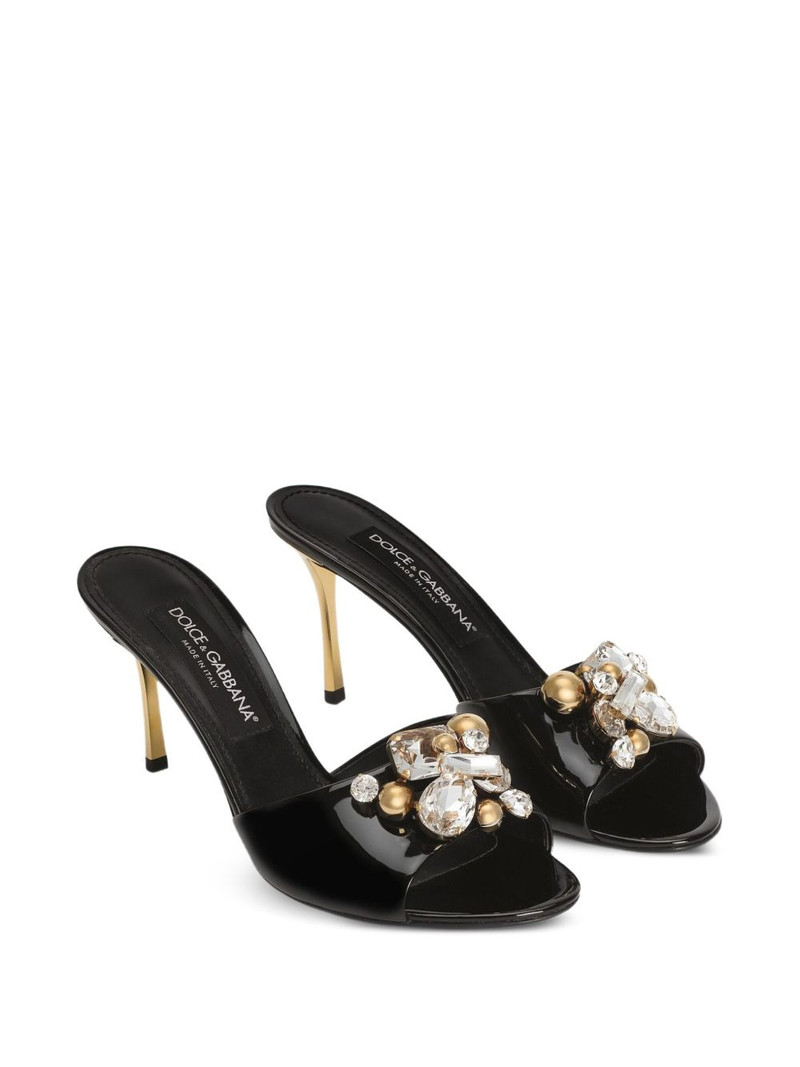 Dolce & Gabbana 75mm crystal-embellished heeled mules outlook