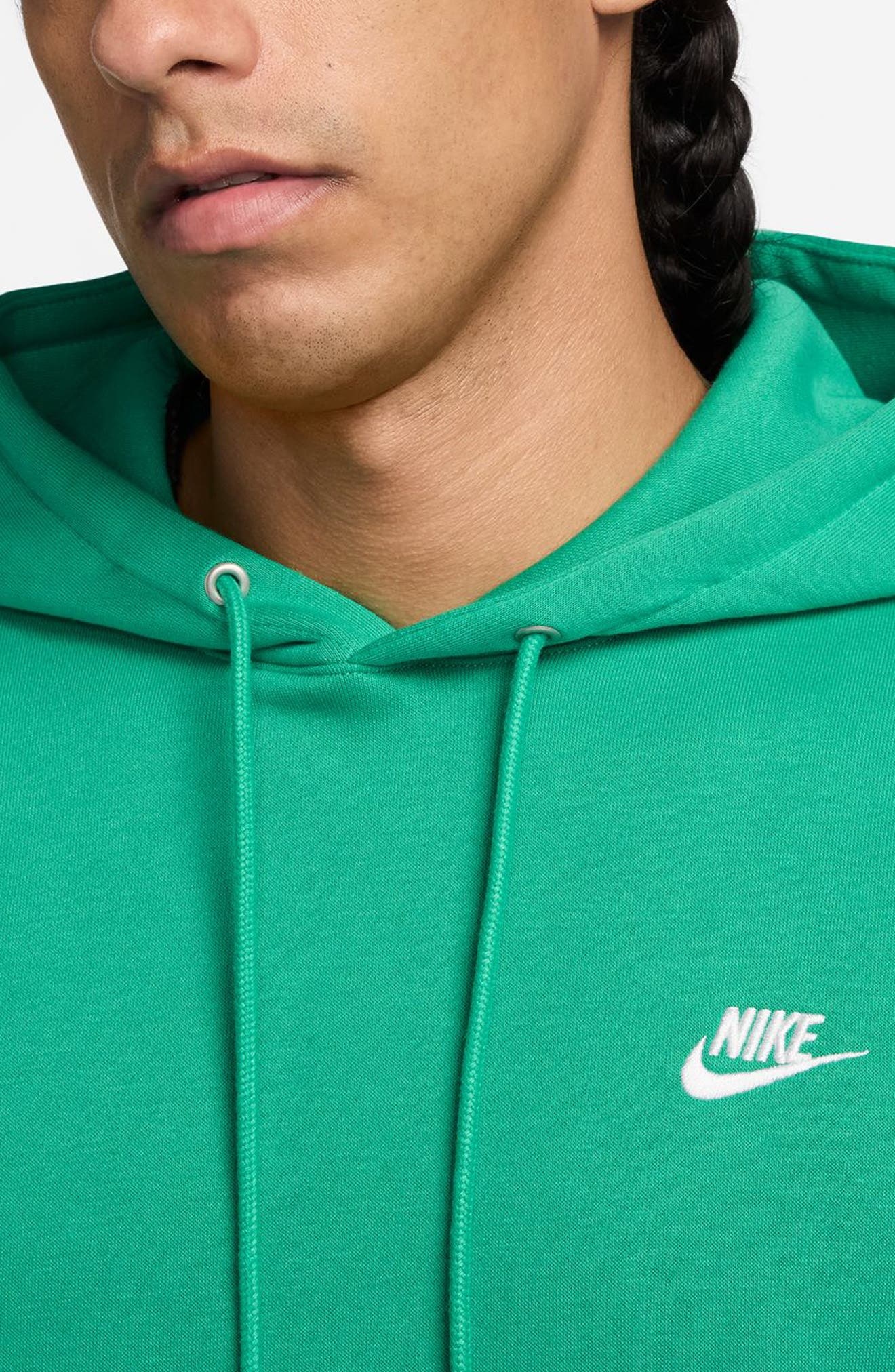 Nike Club Fleece Pullover Hoodie in Stadium Green/White at Nordstrom - 3