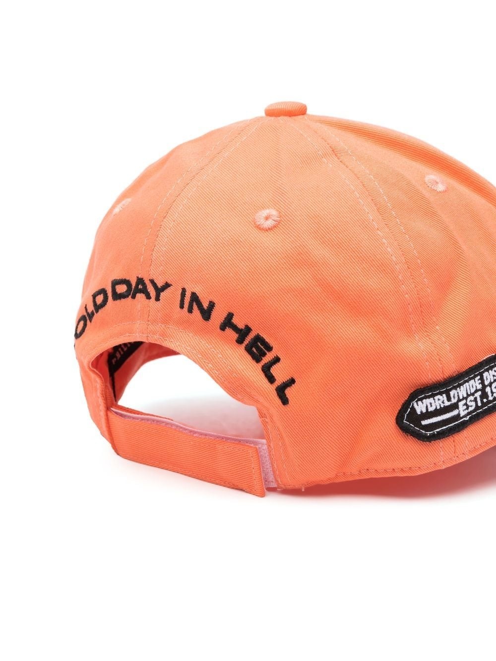 logo-patch distressed cotton baseball cap - 2