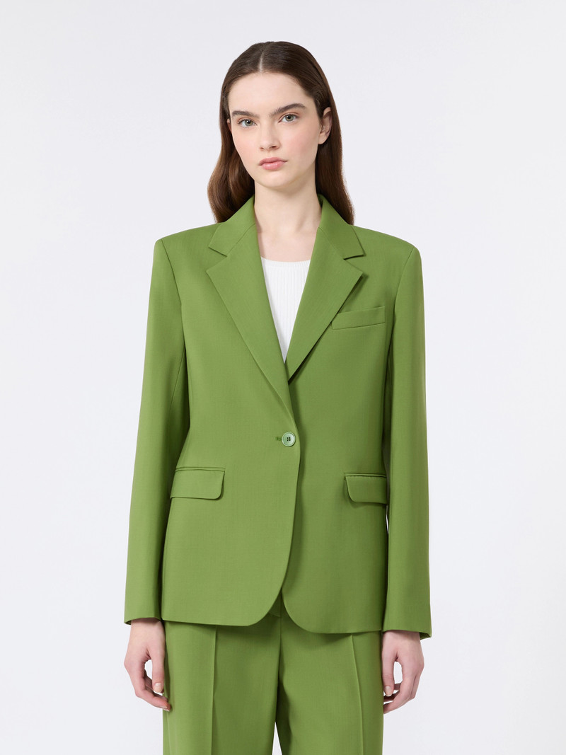 LAMINE Single-breasted stretch wool blazer - GREEN 3