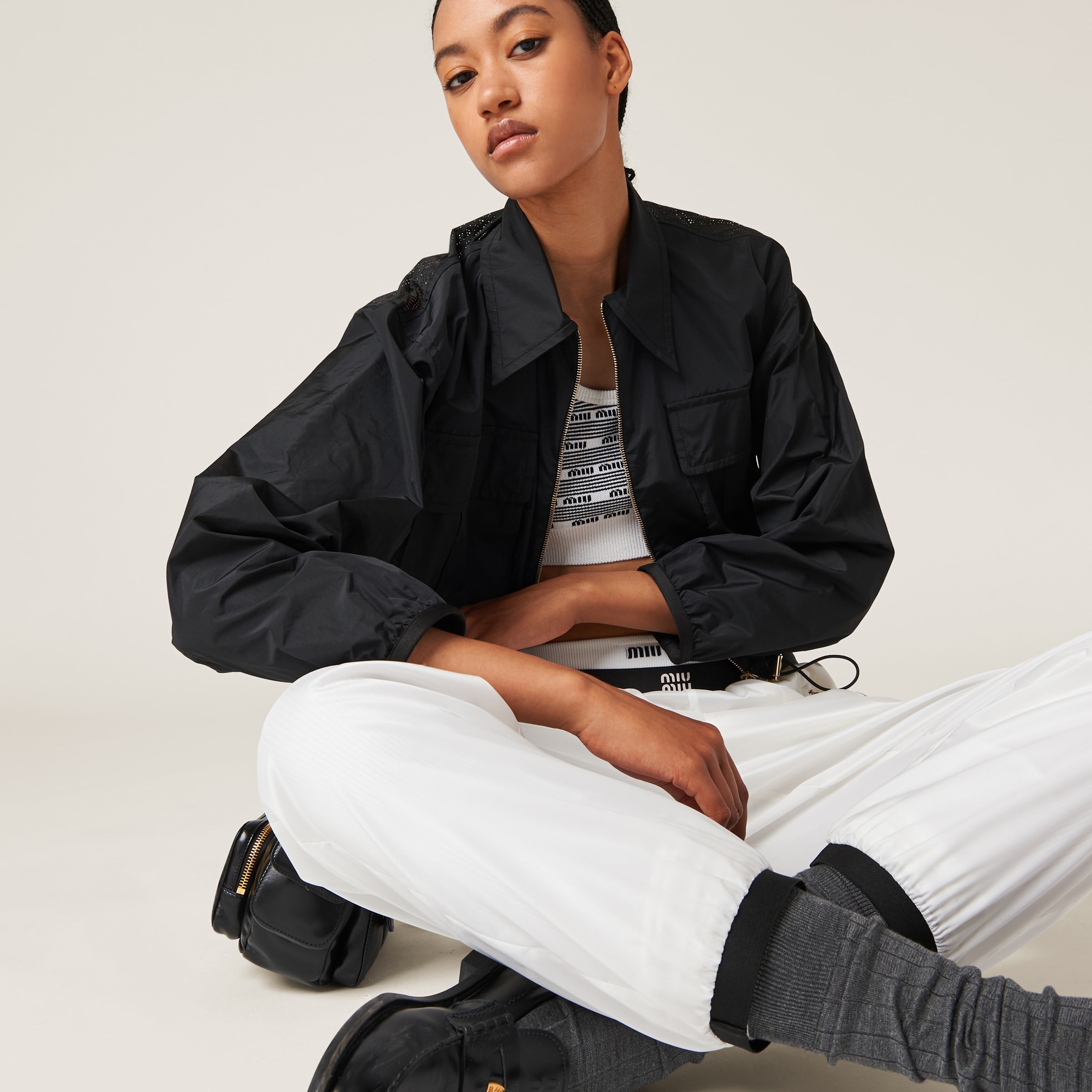 Technical silk blouson jacket - 4