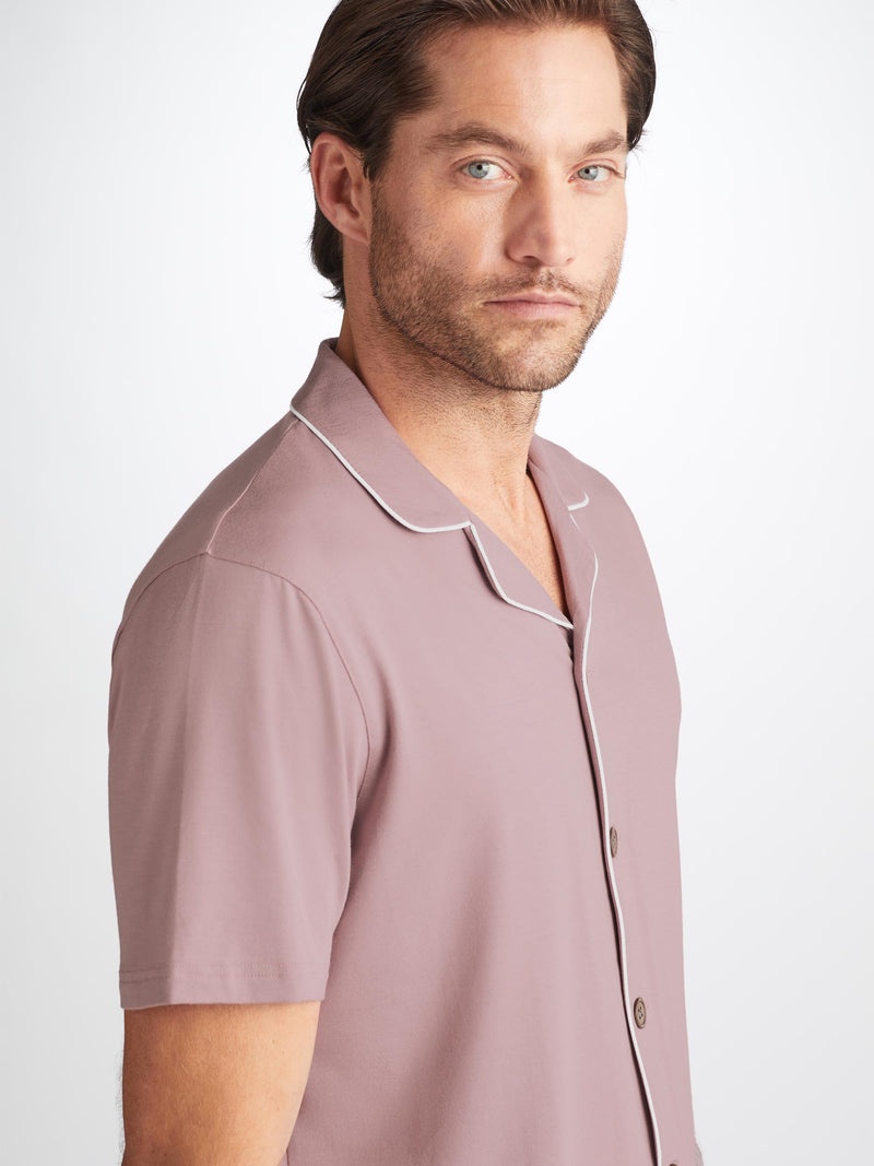Men's Short Pajamas Basel Micro Modal Stretch Mauve - 5