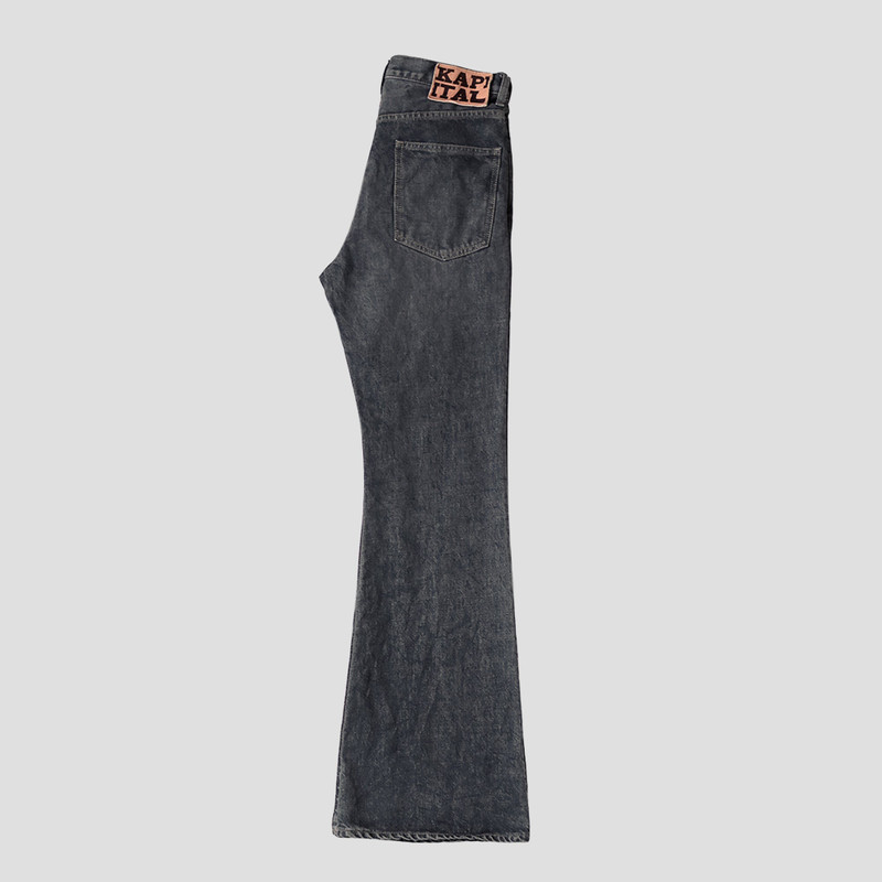 14oz BLACK DENIM 5P FLARE JEANS 2