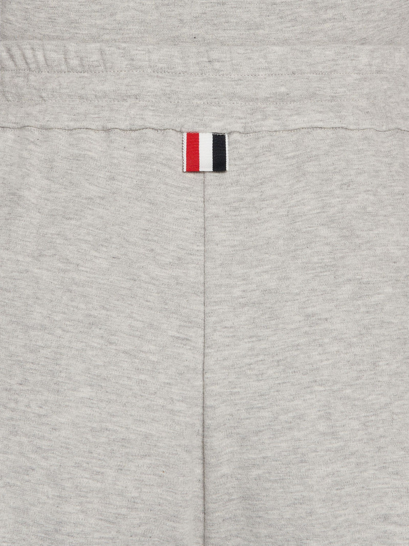 Grey Cotton Interlock Seamed 4-Bar Track Shorts 6