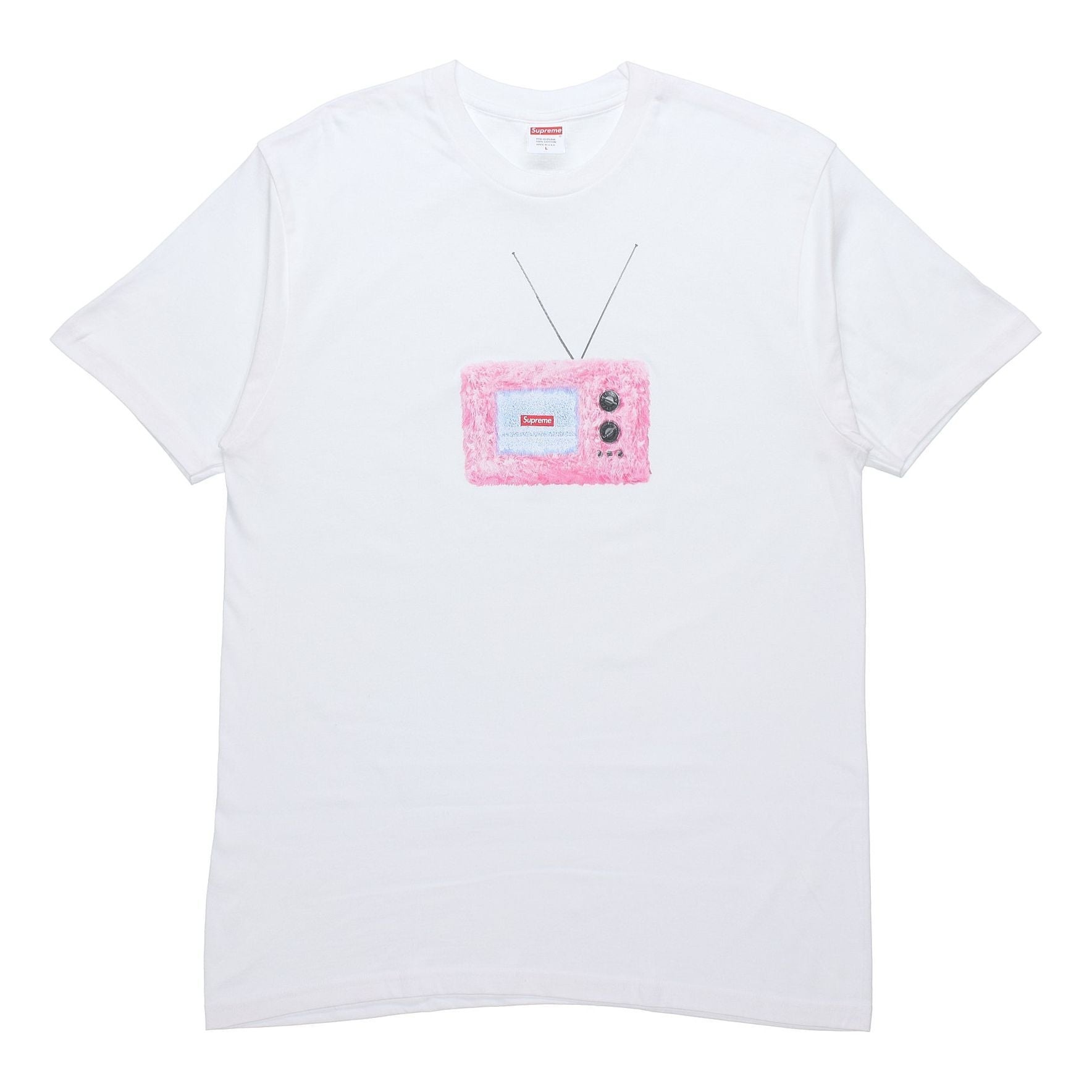 Supreme SS18 TV Tee White Printing Short Sleeve Unisex 'White Pink' SUP-SS18-0084 - 1