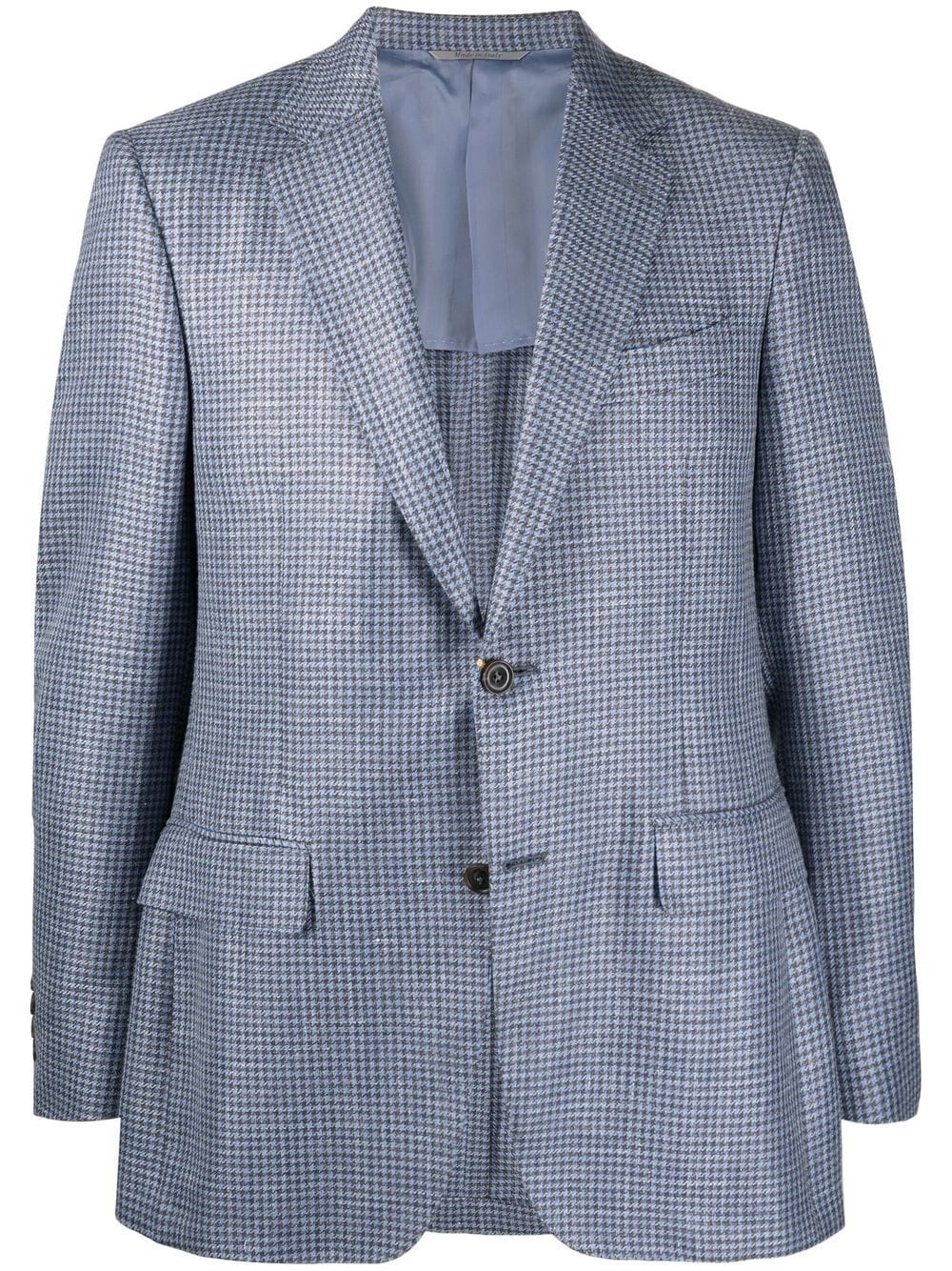 houndstooth-pattern single-breasted blazer - 1