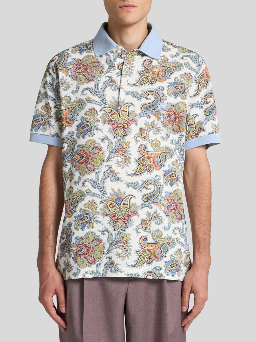 FLORAL PAISLEY COTTON POLO SHIRT - 2
