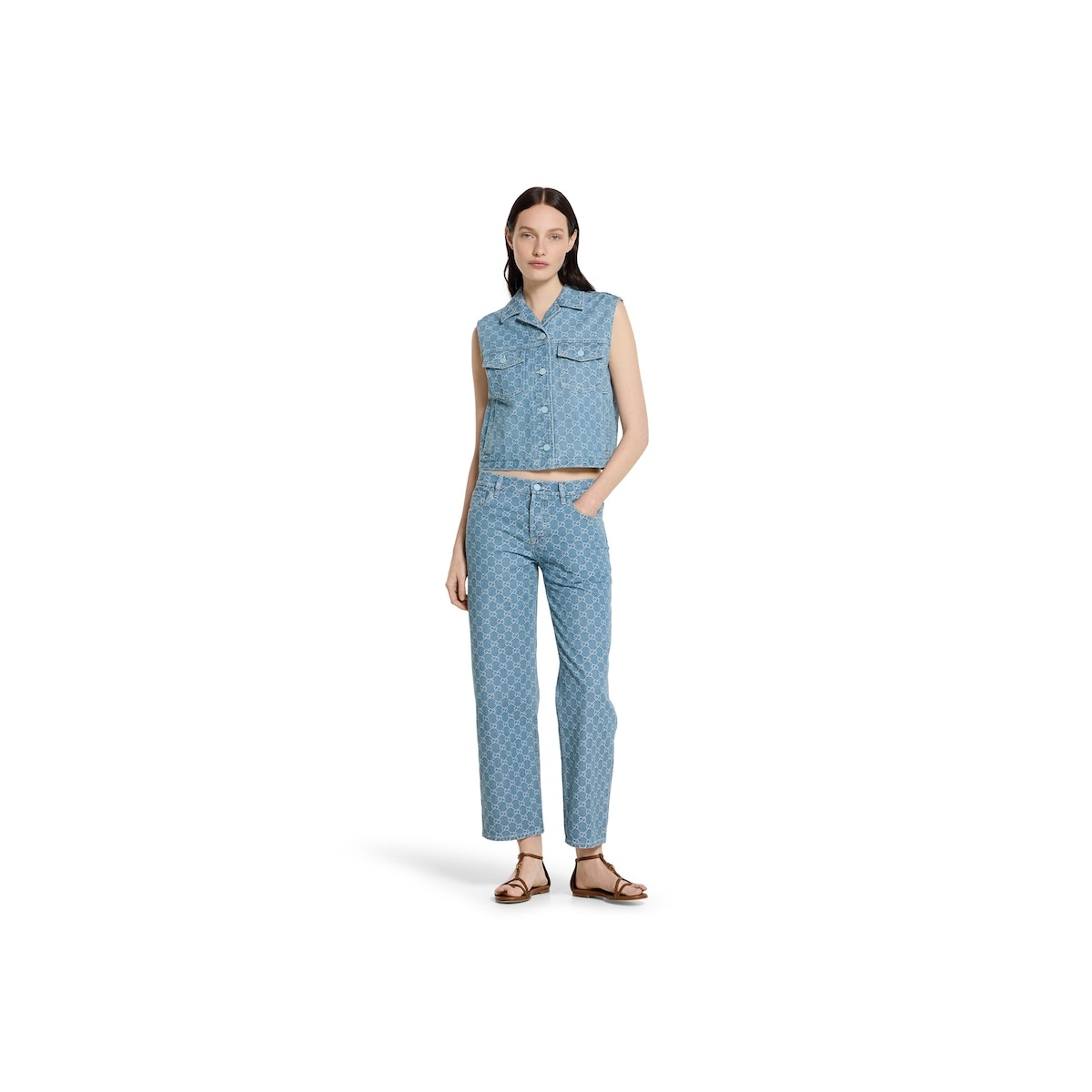 GG denim jacquard pants - 2