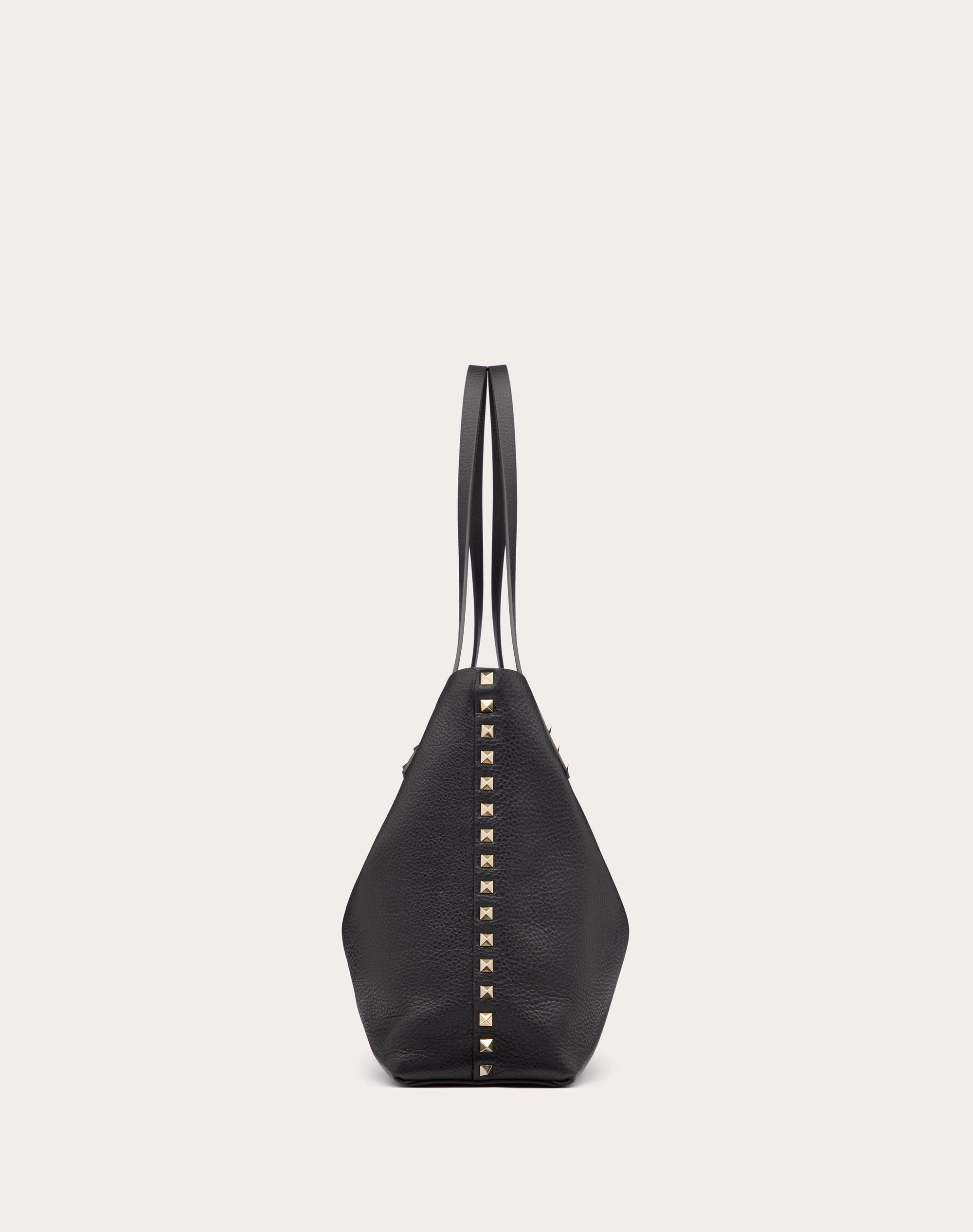 MEDIUM ROCKSTUD GRAINY CALFSKIN BAG WITH CONTRASTING LINING - 5