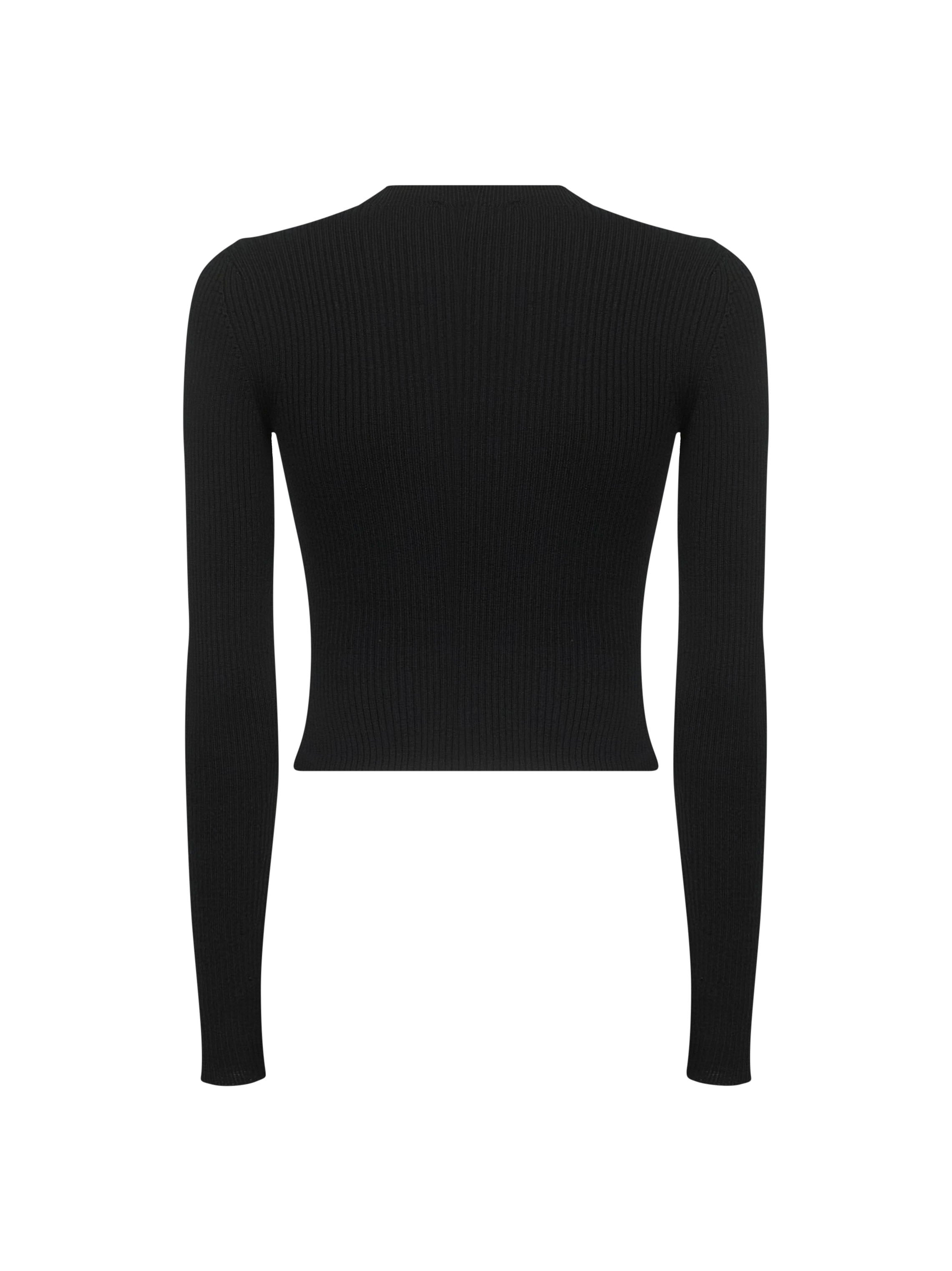 Black ribbed wool M-Olina top - 2