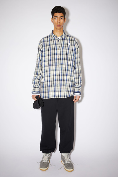 Acne Studios Flannel shirt - Oat beige/blue outlook