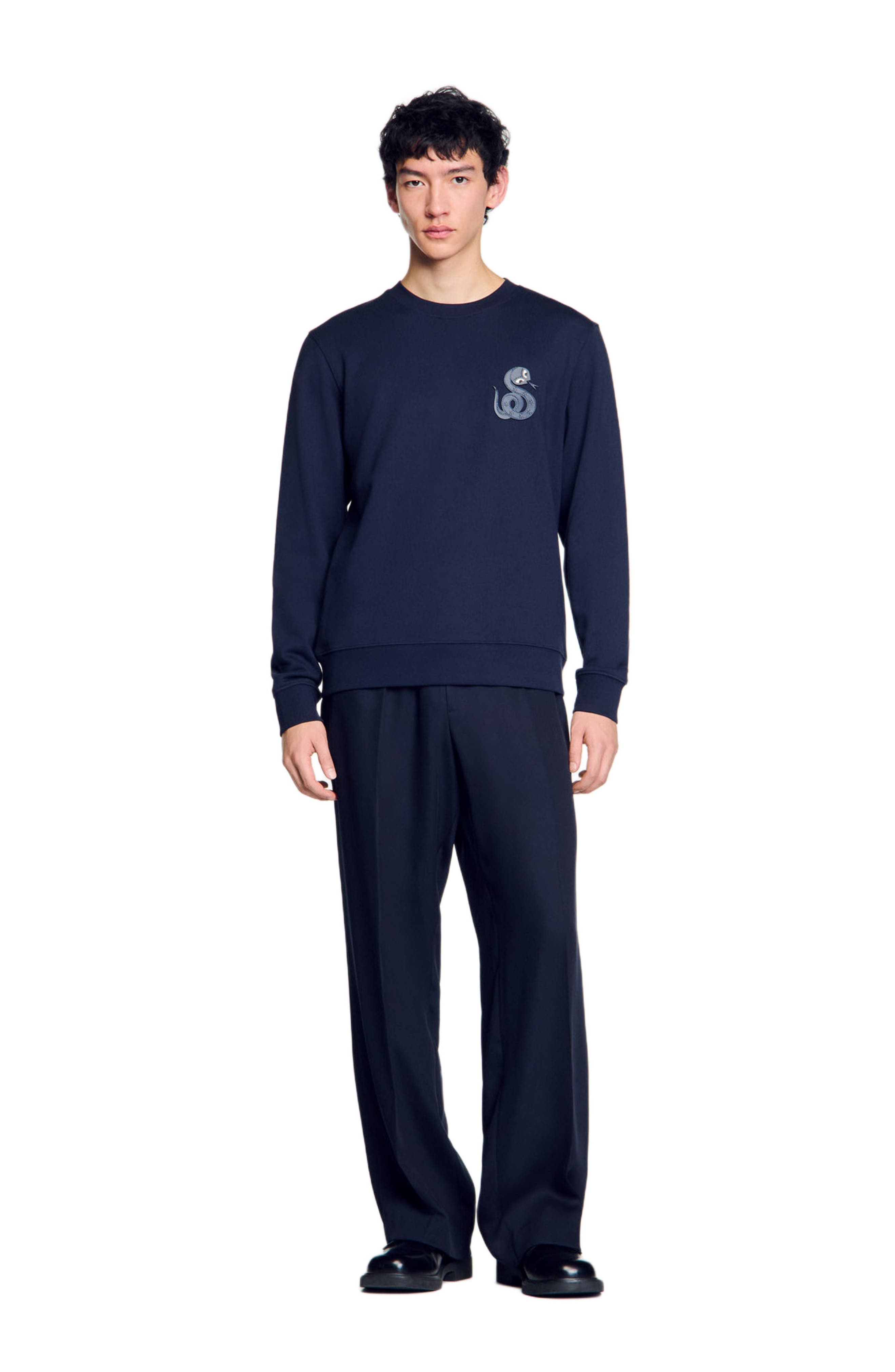 SANDRO Sweater with snake detail in Midnight Blue at Nordstrom - 2