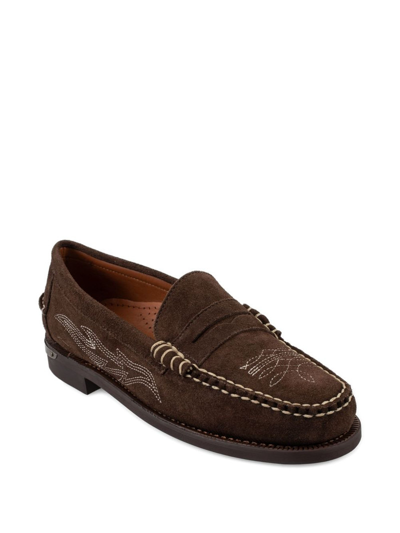 SEBAGO Dan Dallas embroidered penny loafers outlook