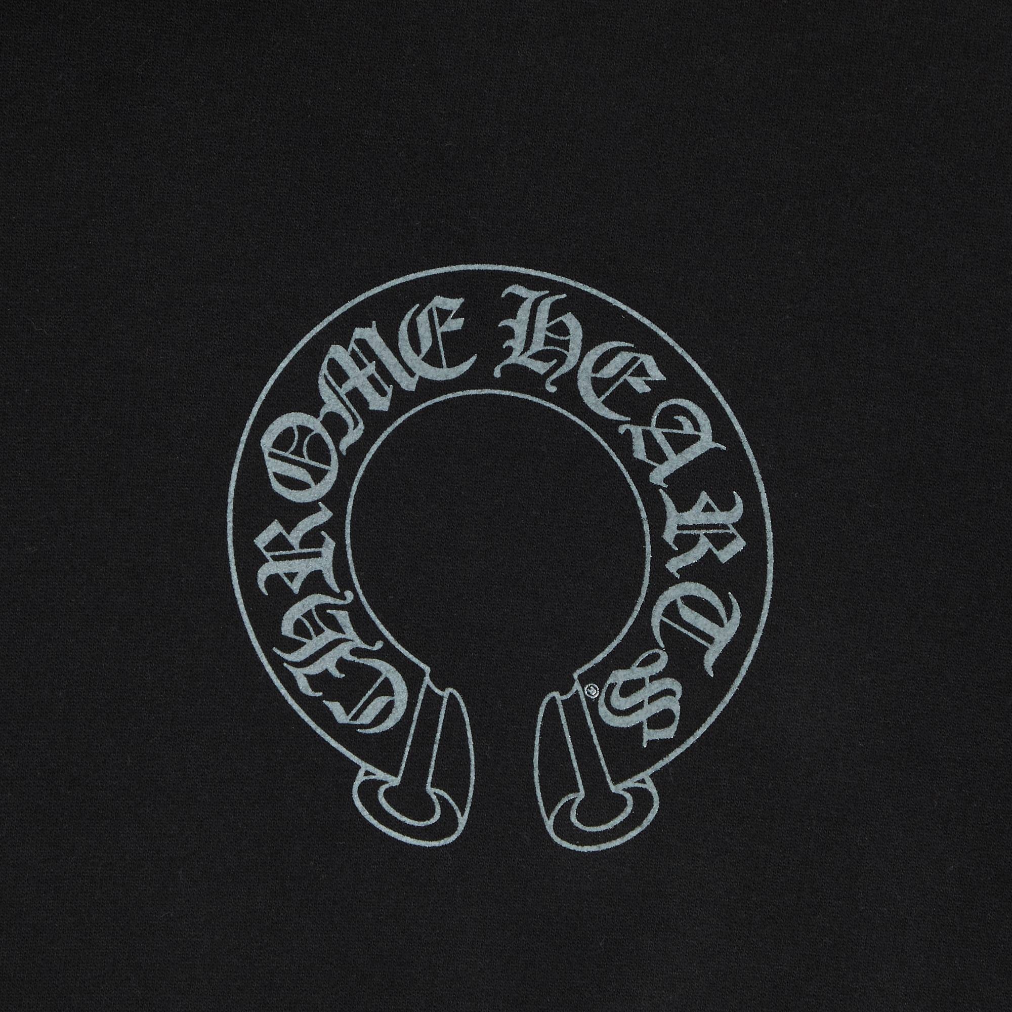 Chrome Hearts Horseshoe Floral Sleeve Hoodie 'Black/Grey' - 3