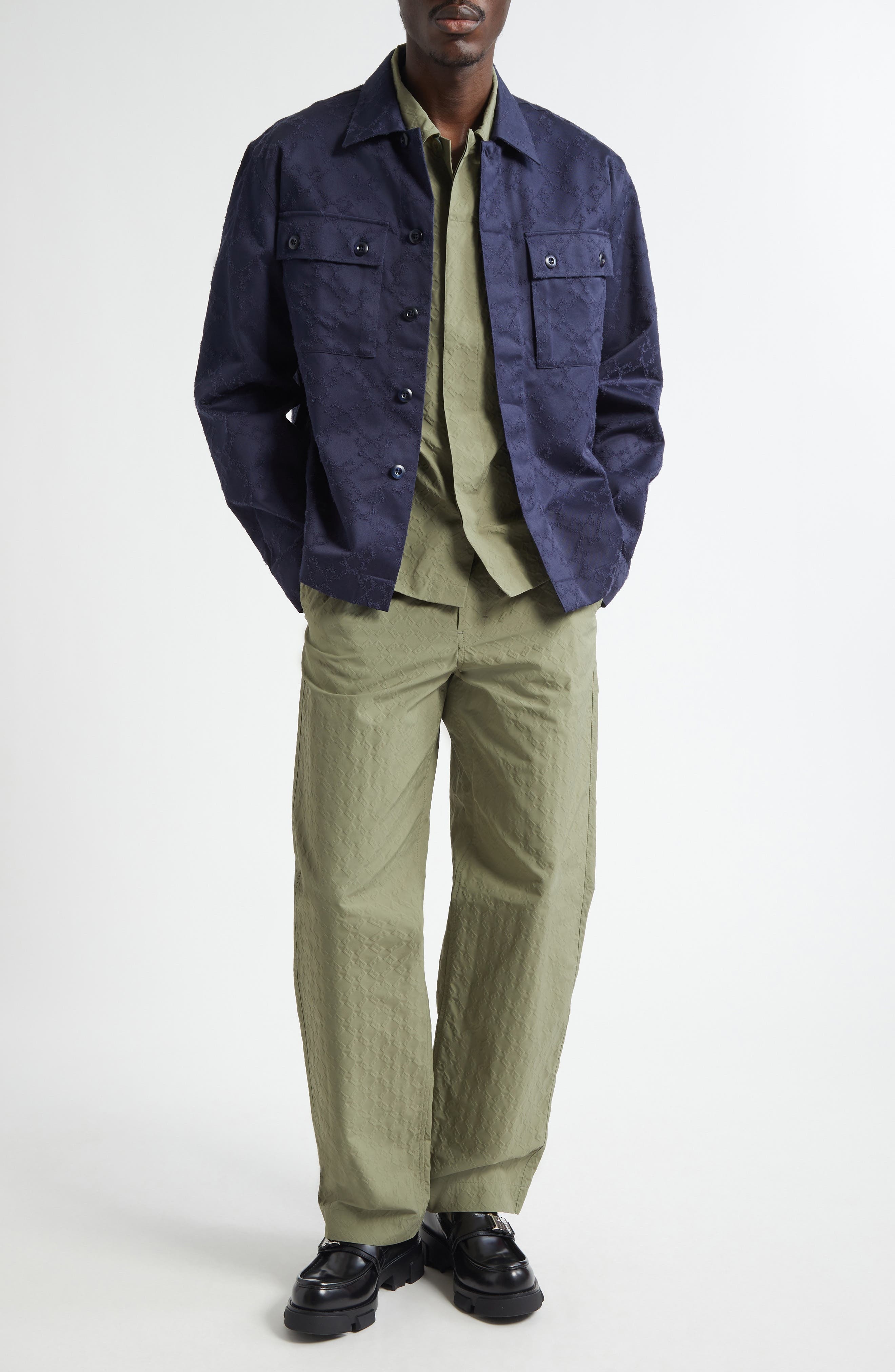 Givenchy Monogram 72 Military Shirt in Navy at Nordstrom - 2