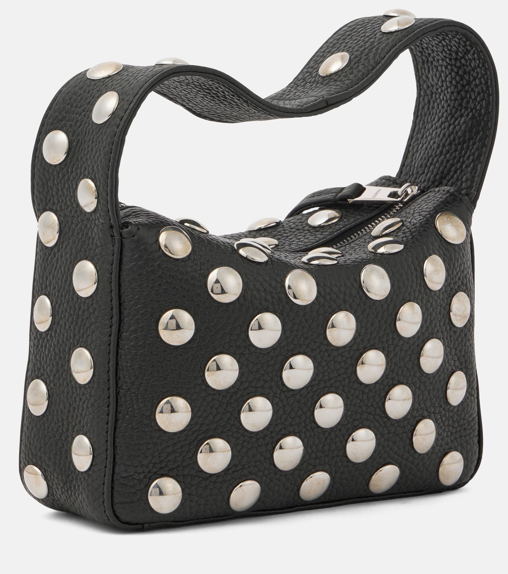 Elena Small studded leather shoulder bag - 4
