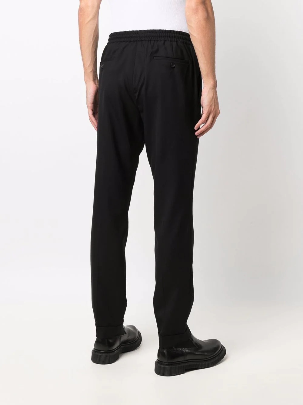 drawstring-waist slim-cut trousers - 4