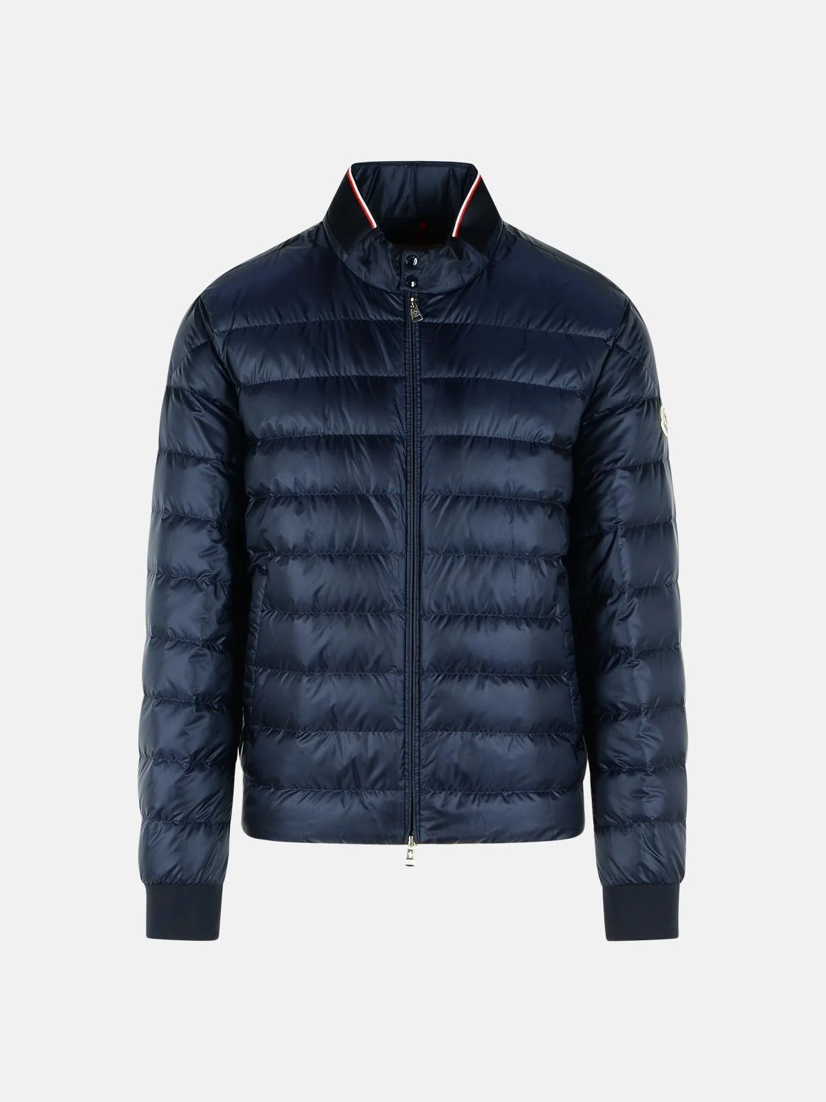 'RIGEL' NAVY BLUE POLYAMIDE SHORT DOWN JACKET - 1