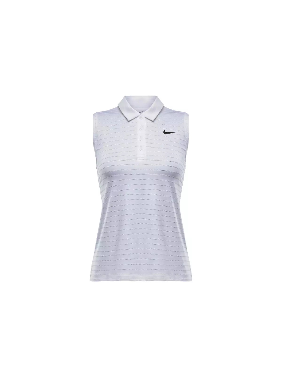 Women's Dri-FIT Victory Sleeveless Striped Golf Polo -White - 6
