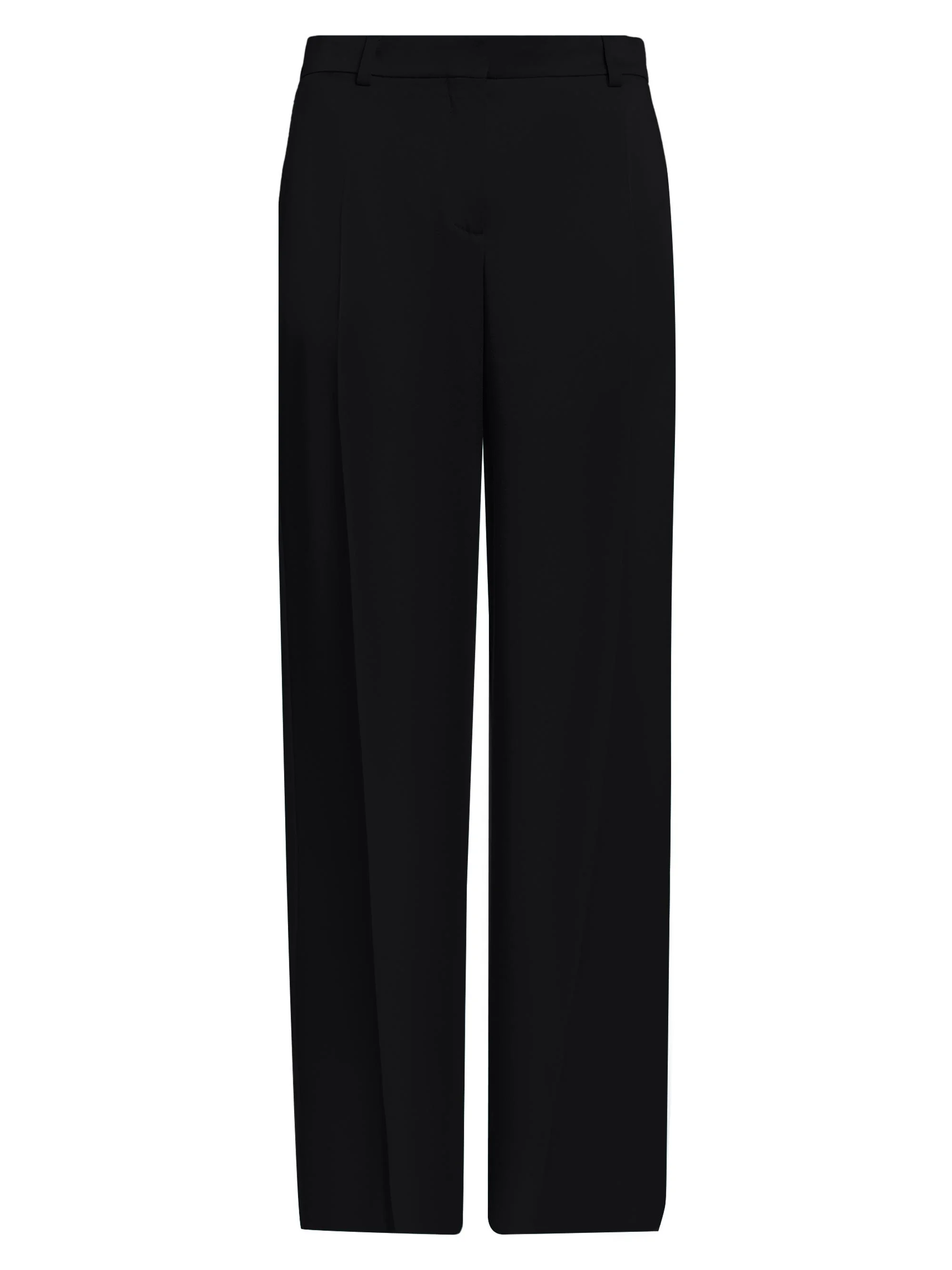 Women's Satin Dropped Waist Straight Pants - Black - 1
