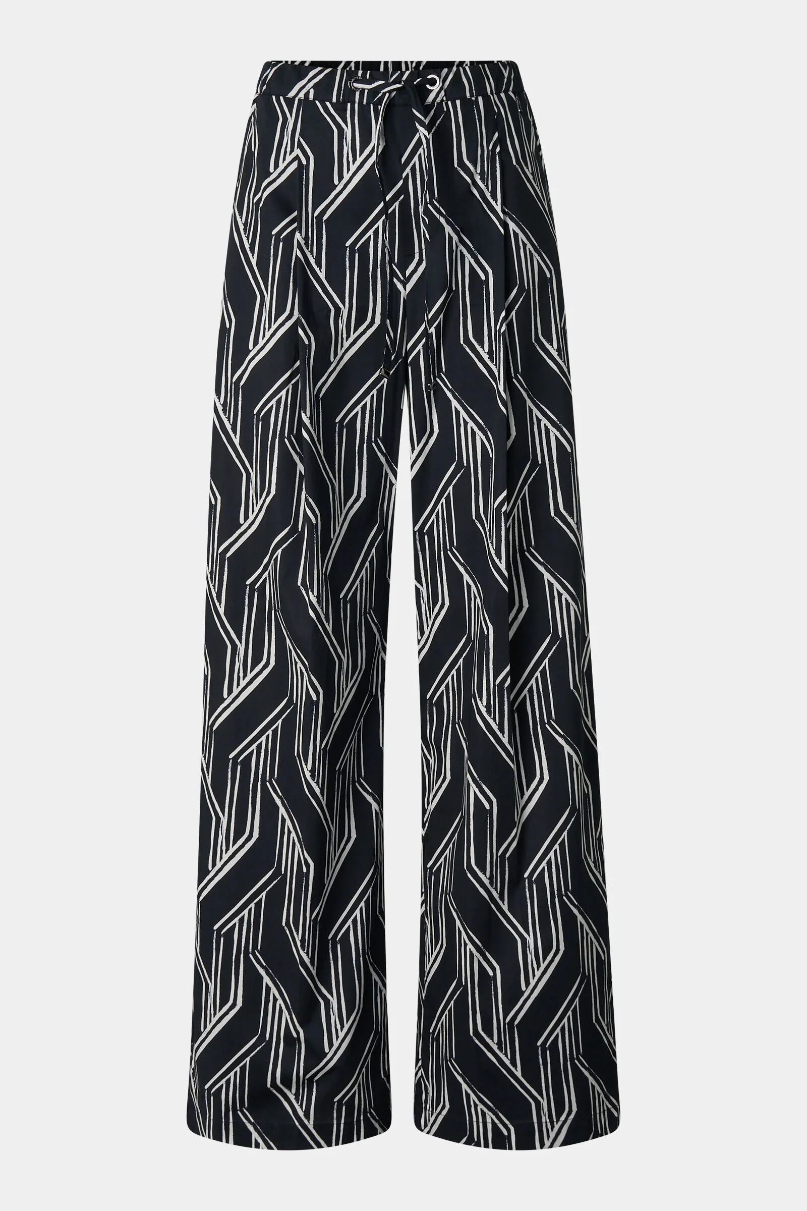 Pleated trousers Gina in Navy blue/white - 1