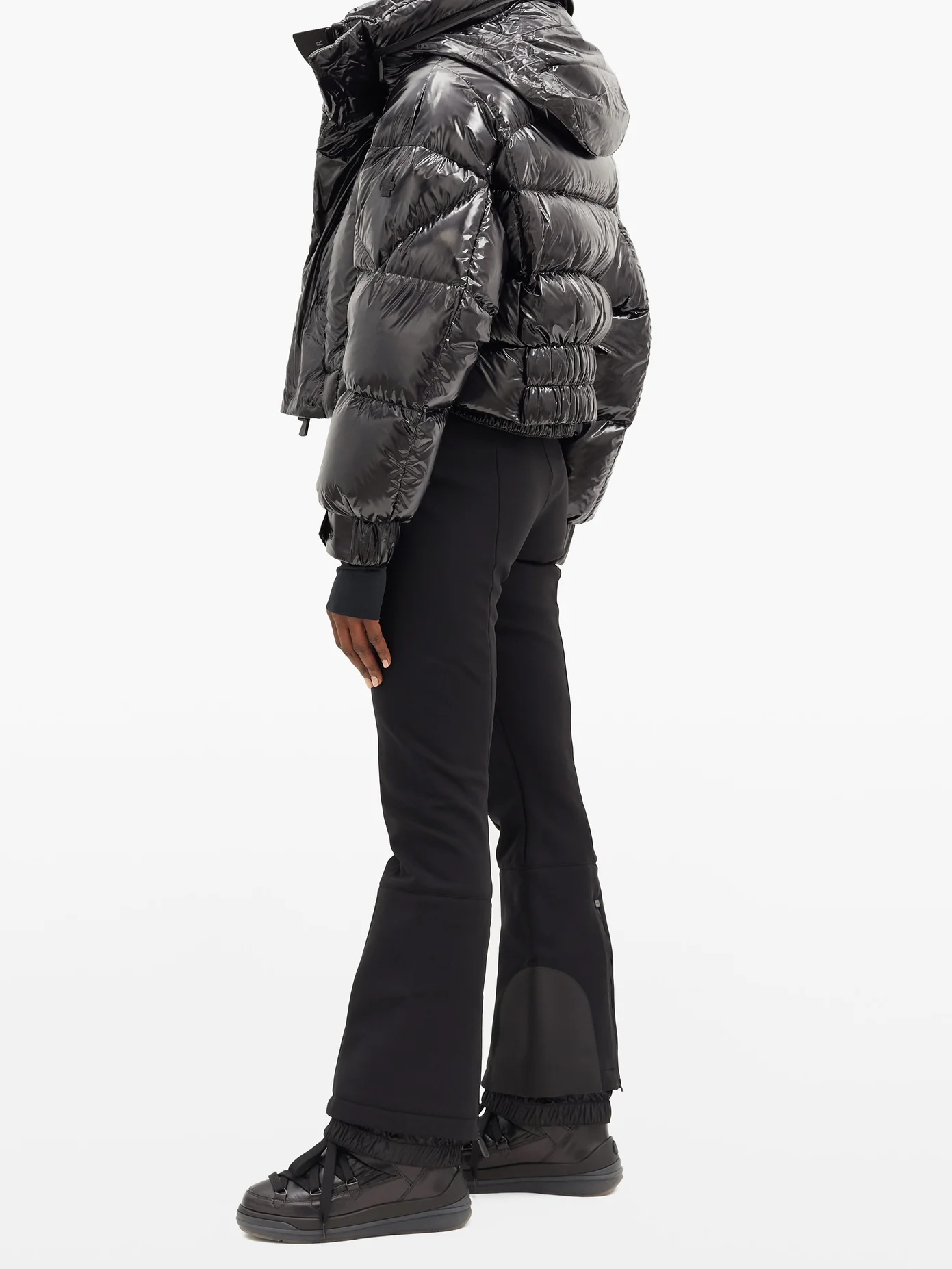 Hooded quilted down cropped jacket - 6