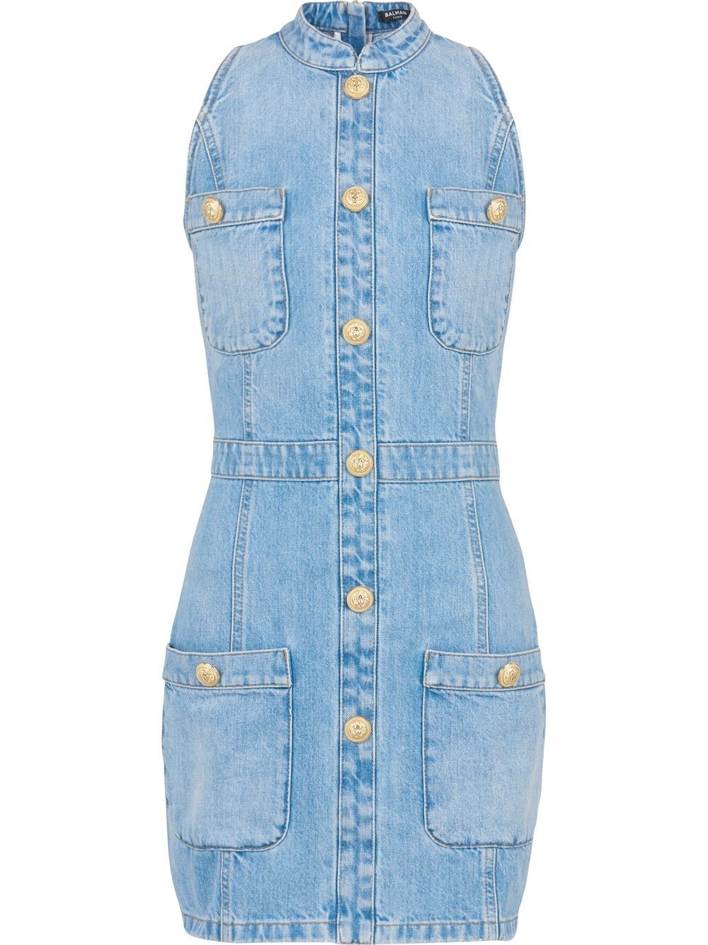 denim fitted mini dress - 1