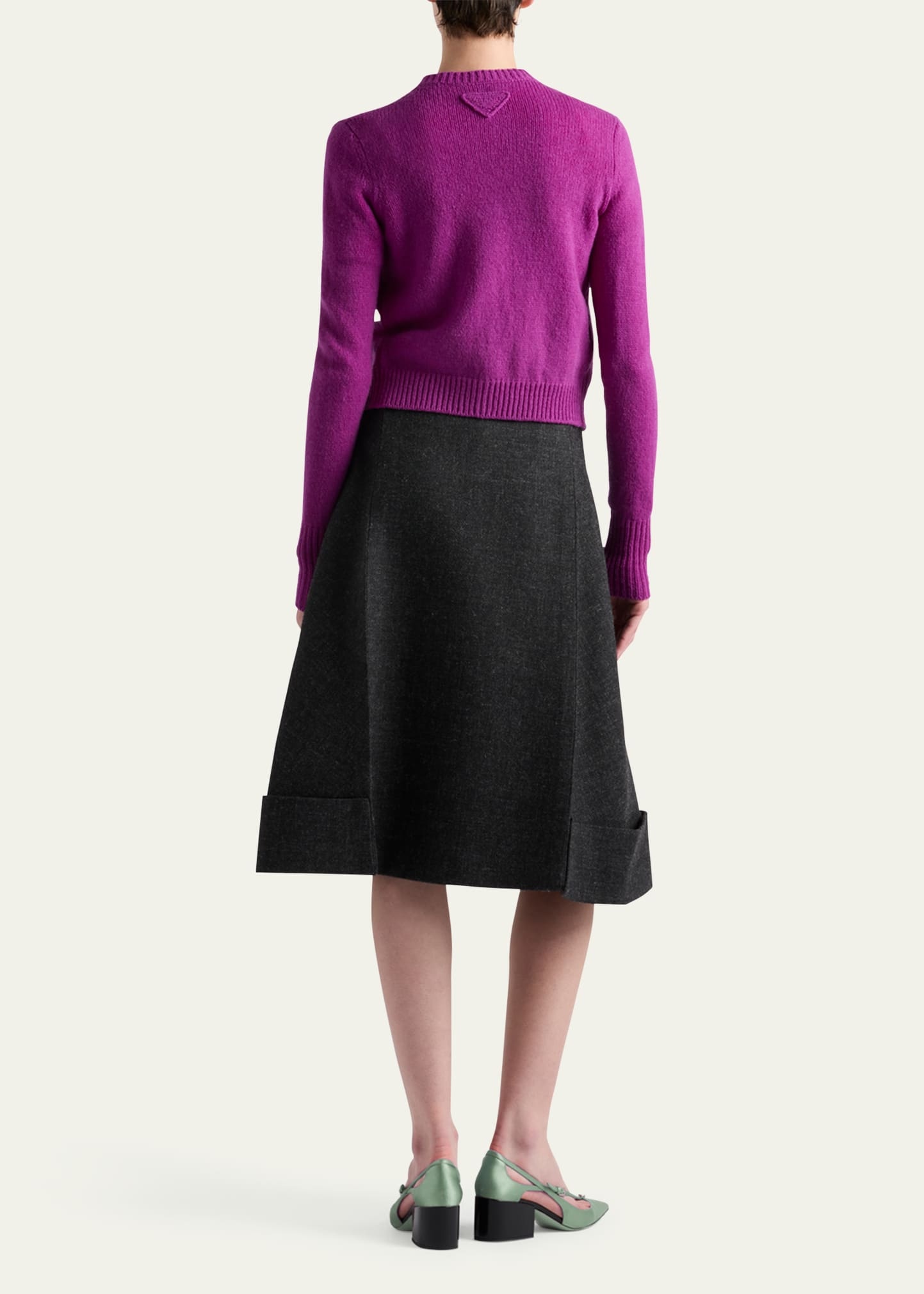 A-Line Midi Wool Skirt - 3