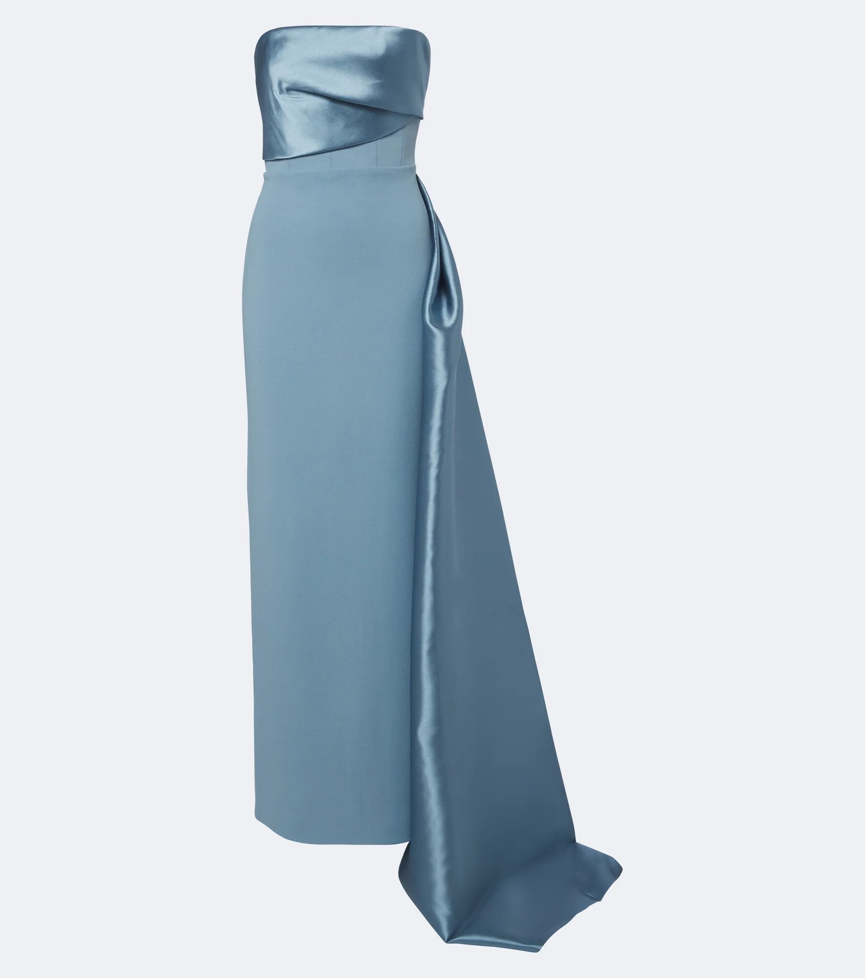 Kinsley draped satin-trimmed bustier gown - 1
