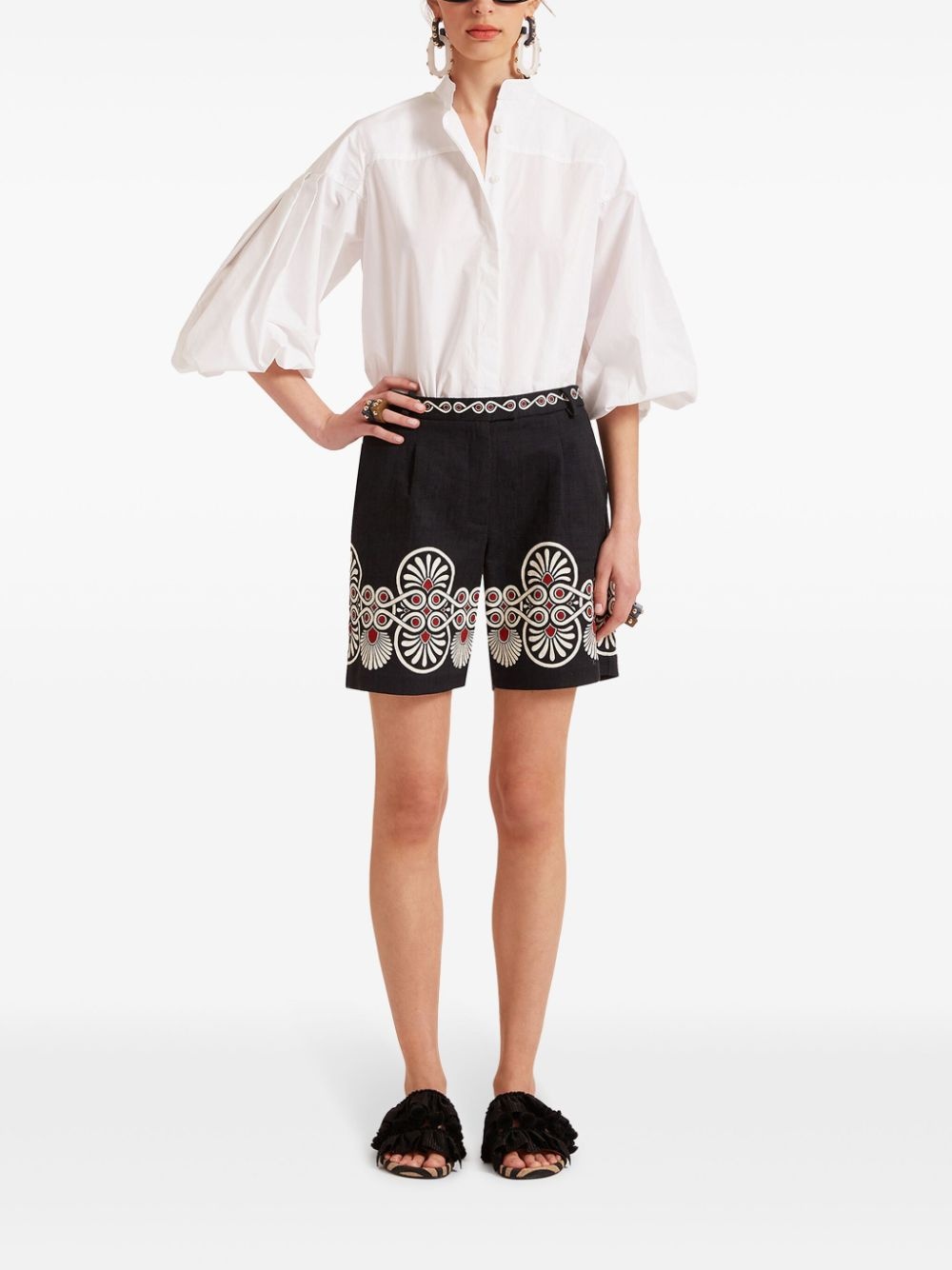 Medallion-print cotton shorts - 2