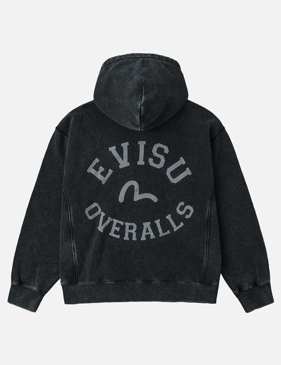 Washed Seagull and Logo Print Relax Fit Hoodie - 3