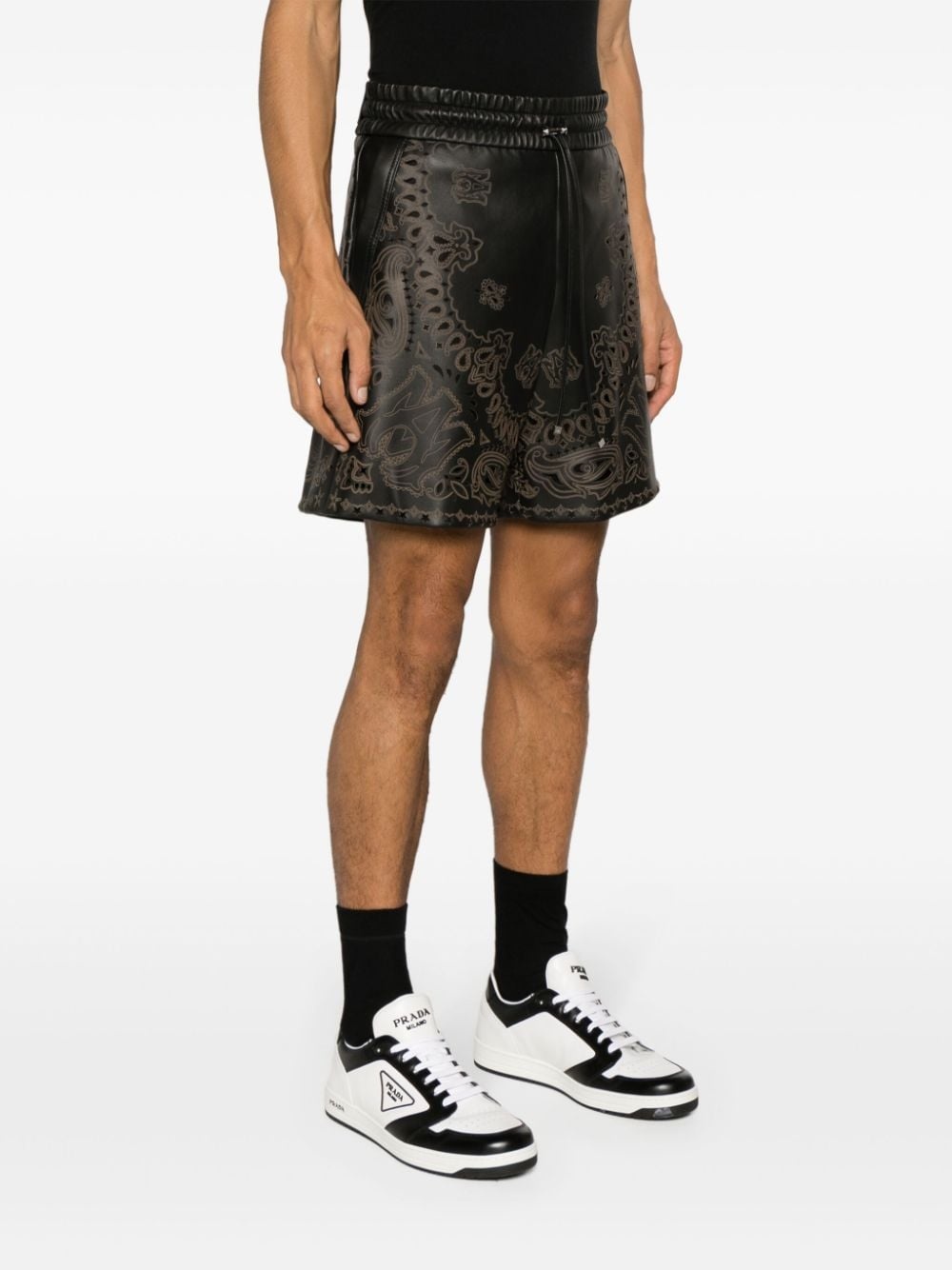 bandana leather shorts - 3