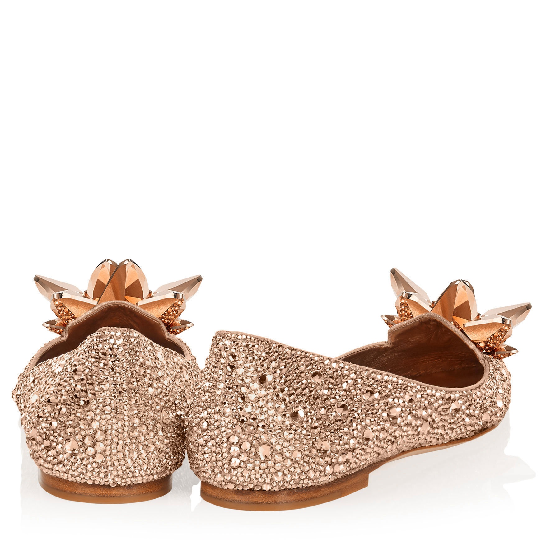 Attila
Rose Gold Crystal Covered Pointy Toe Flats - 5