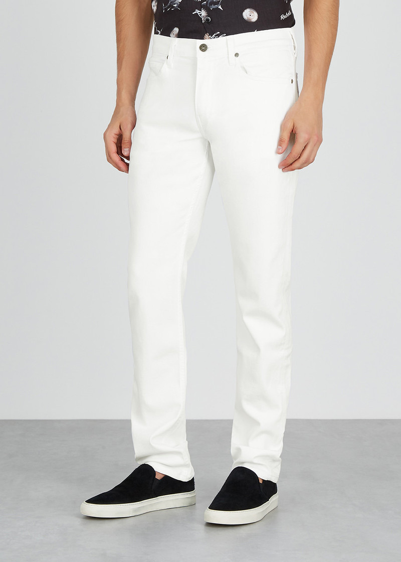 PAIGE Lennox white slim-leg jeans outlook